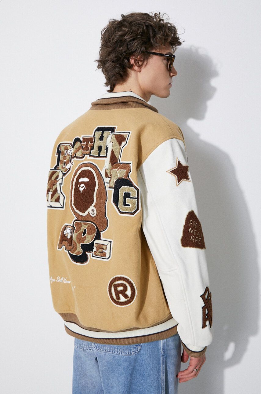 Вълнено яке бомбър A Bathing Ape Bape Multi Motif Varsity