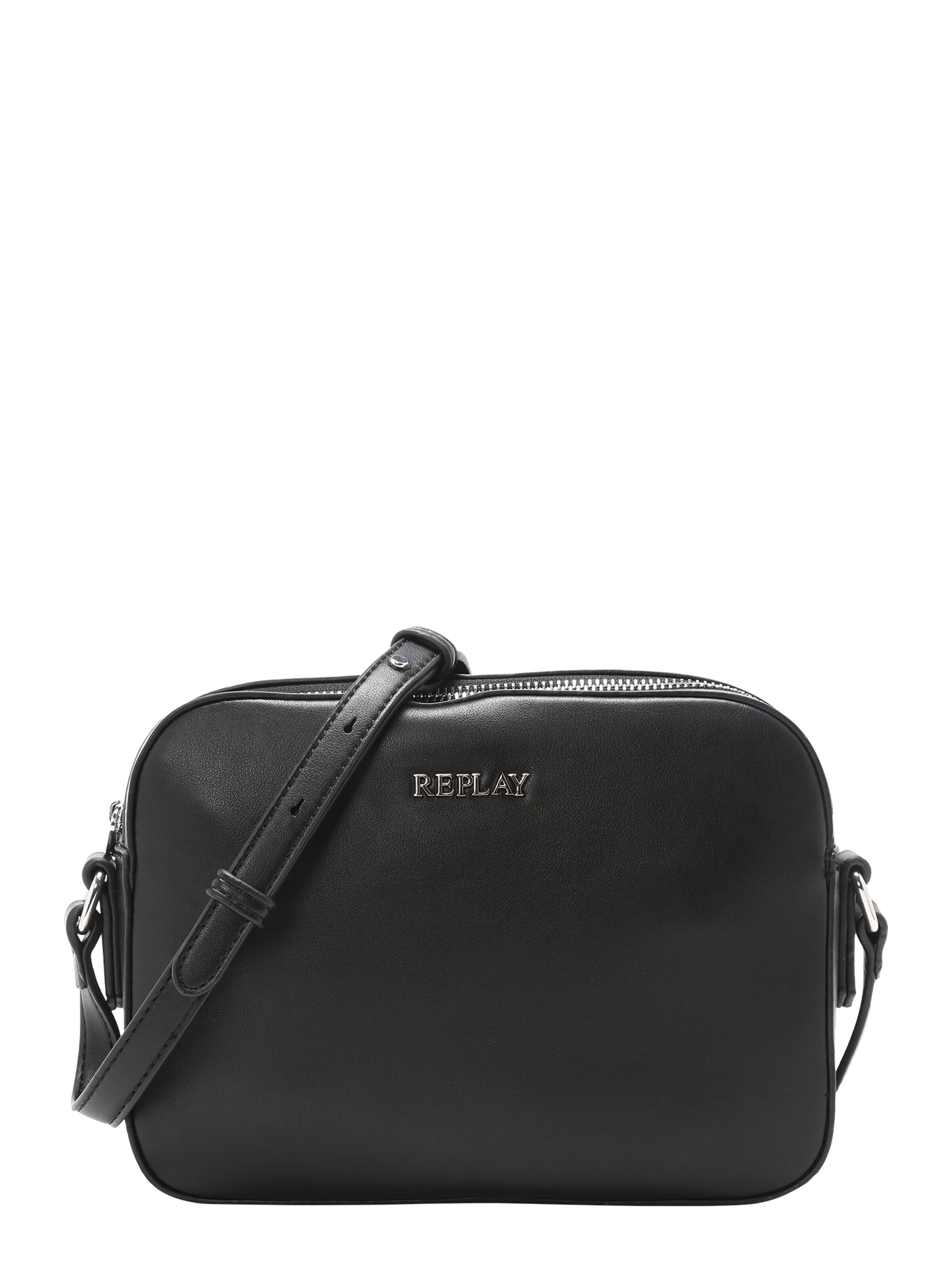 REPLAY Чанта с презрамки черно / сребърно
