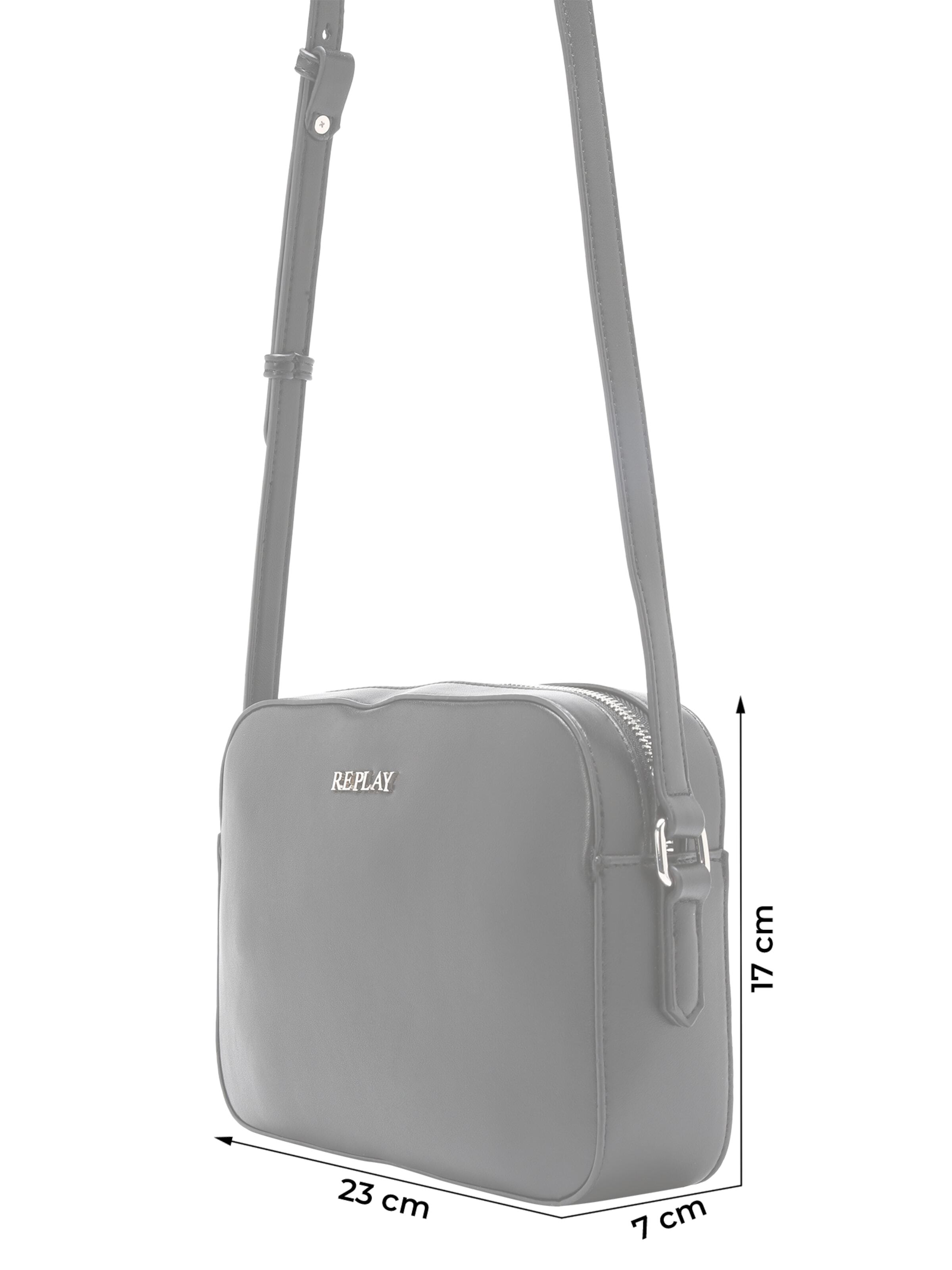 REPLAY Чанта с презрамки черно / сребърно