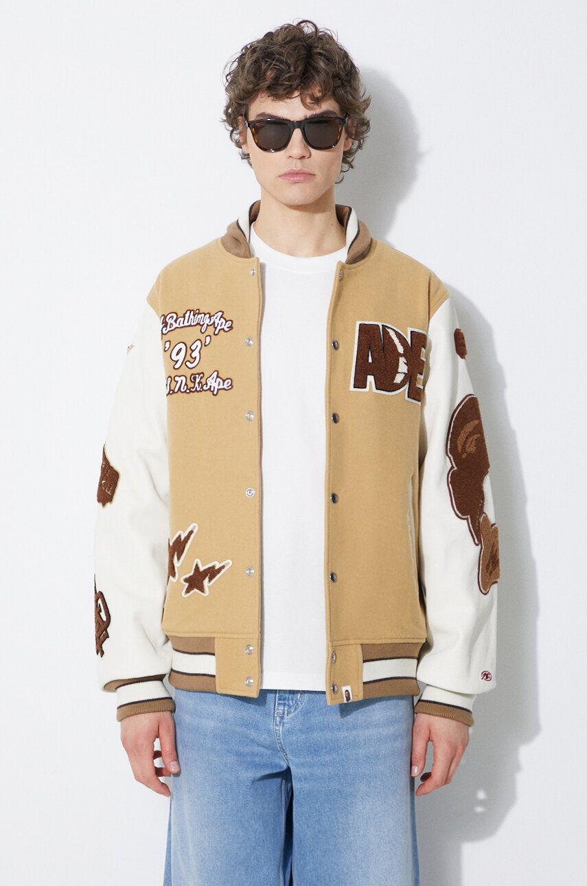 Вълнено яке бомбър A Bathing Ape Bape Multi Motif Varsity