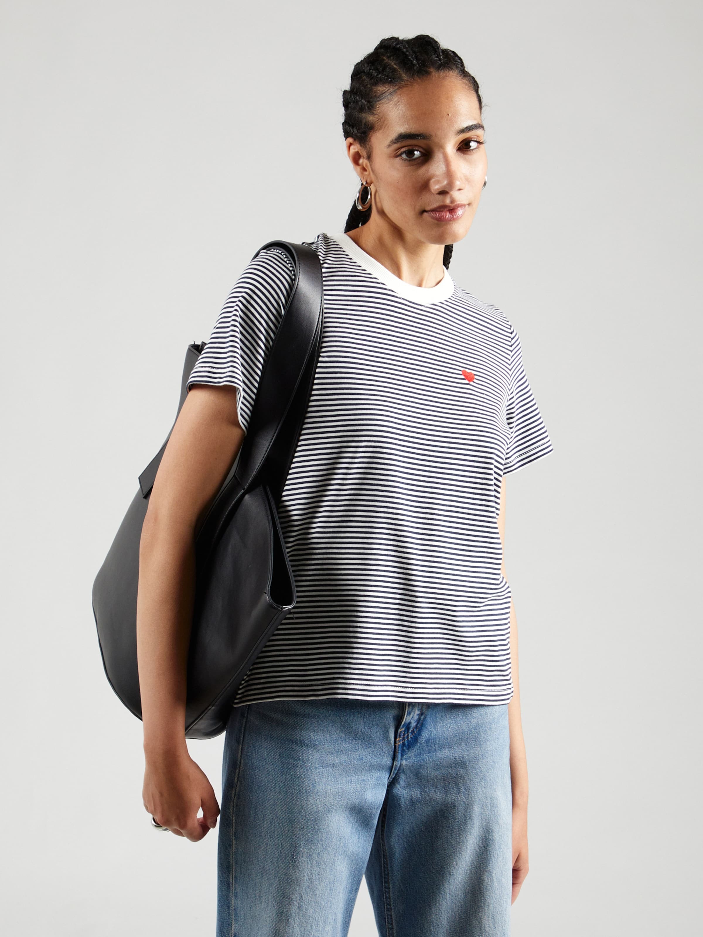 JDY Тениска 'JDYPISA' нейви синьо / червено / бяло