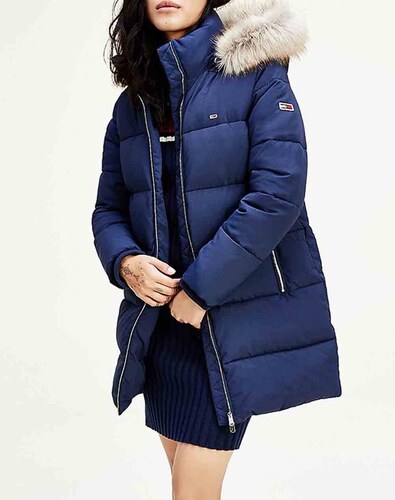 tommy jeans modern faux fur puffer coat