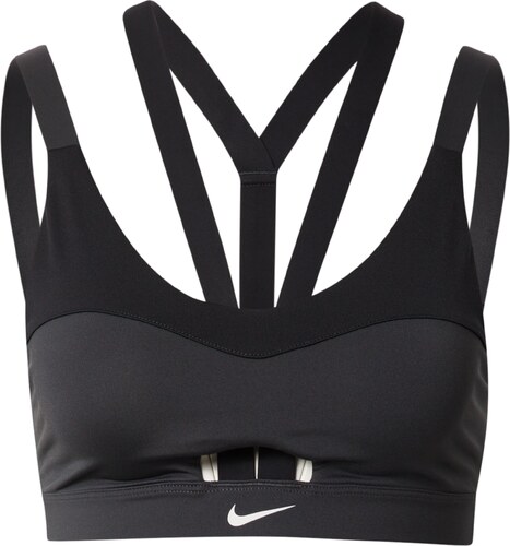 NIKE Спортен сутиен тъмносиво - GLAMI.bg