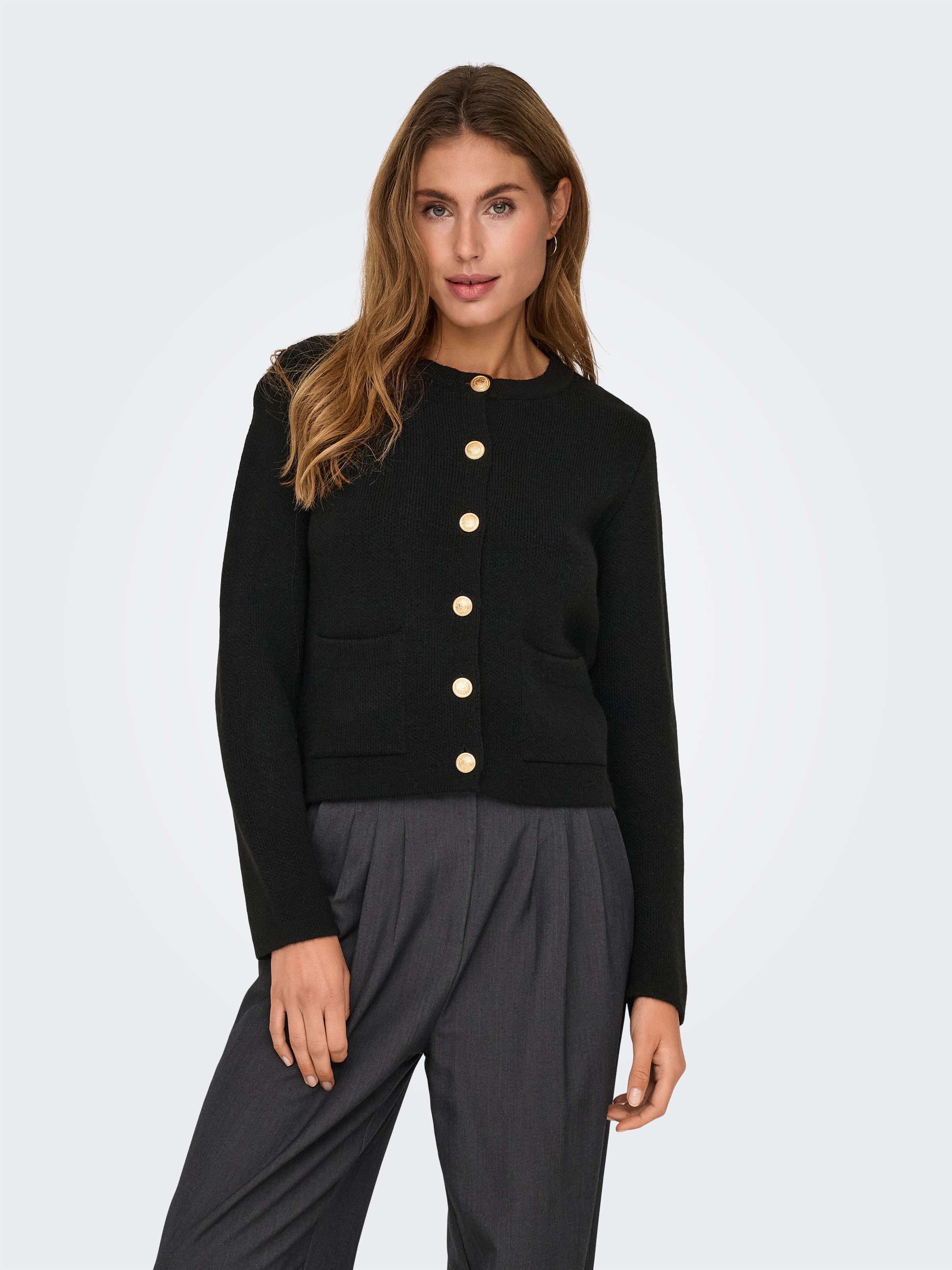 JDY Плетена жилетка 'JDYKim' черно