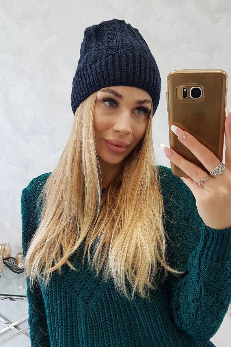 Kesi Cap with fleece Anna K238 navy blue