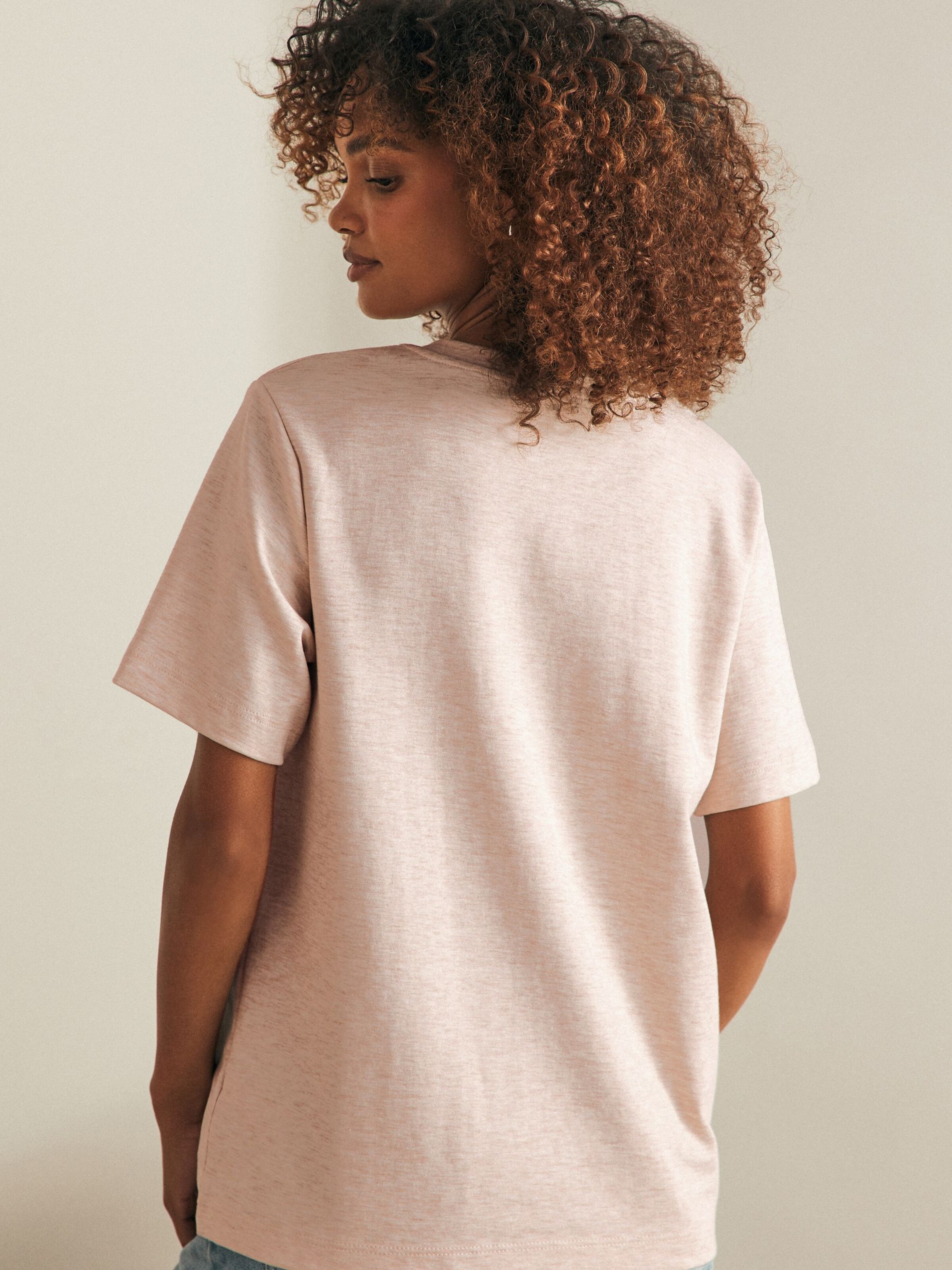 Next Тениска бежово / черно / бяло