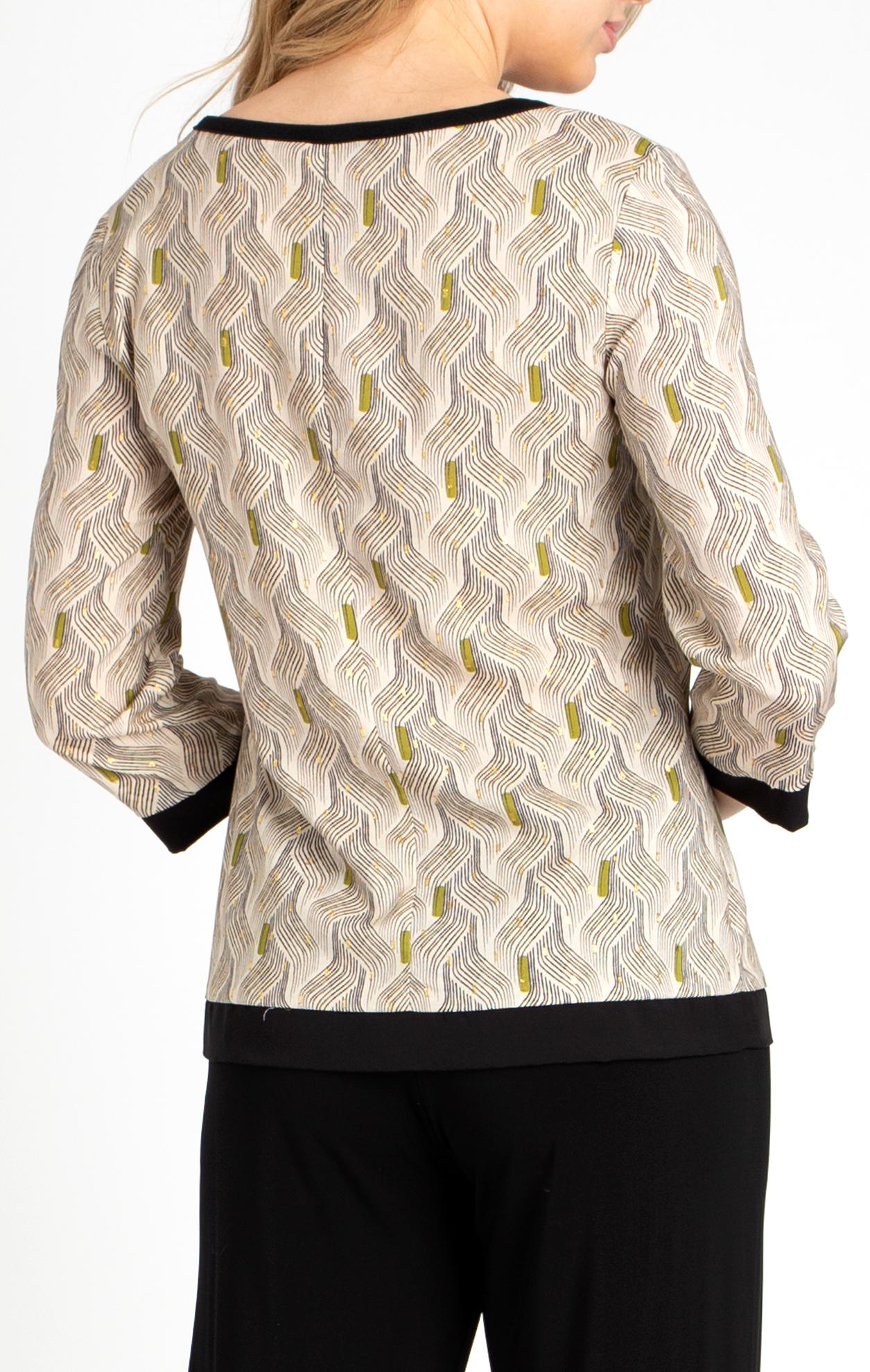 Daphne Елегантна блуза от вискоза в свободен силует в цвят екрю