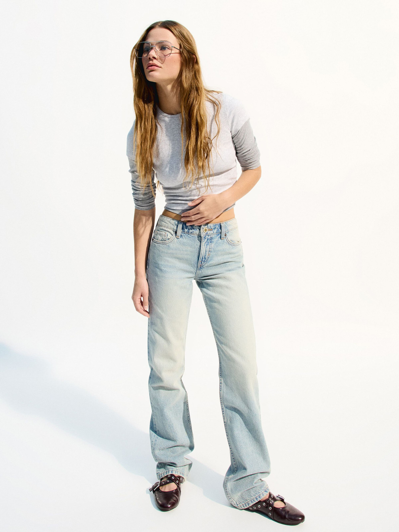 Bershka Дънки светлосиньо