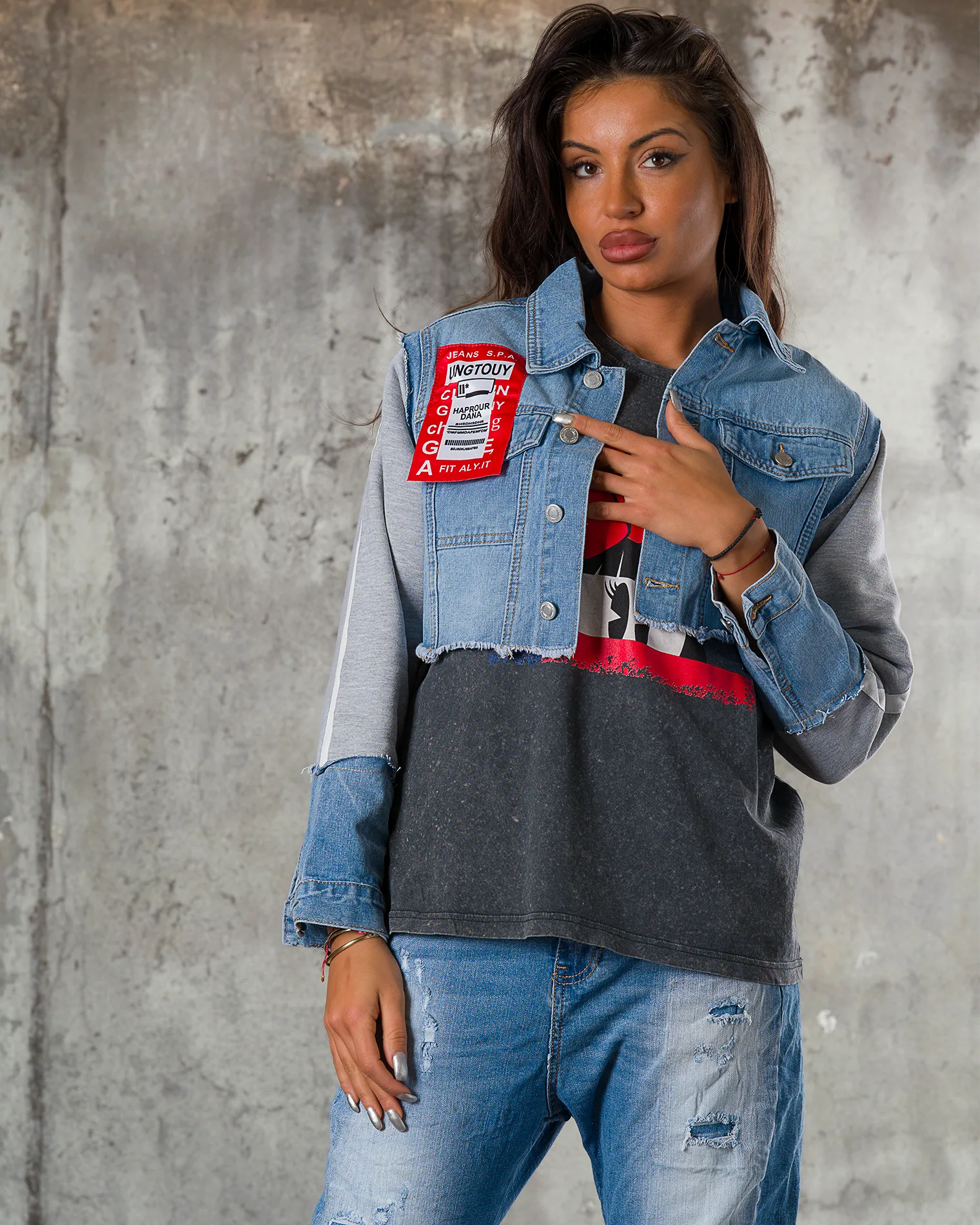 ExclusiveJeans Яке Do It For The Plot, Деним/Сив Цвят