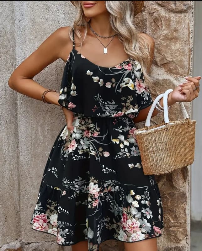 JULIA Бяла рокля на цветя Джулия