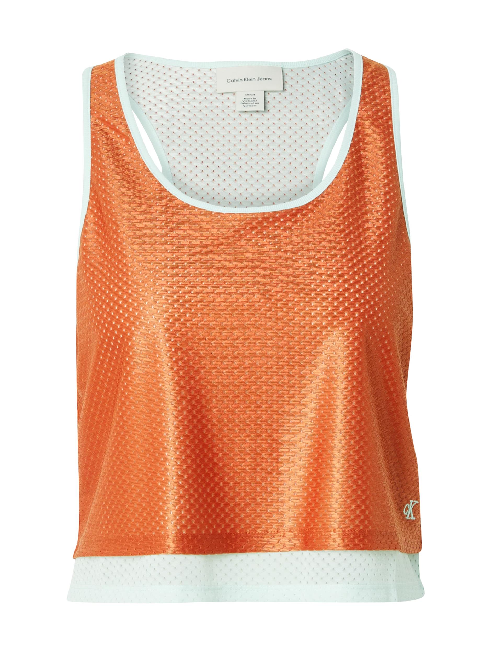 Calvin Klein Jeans Топ 'PRIDE' оранжево / бяло