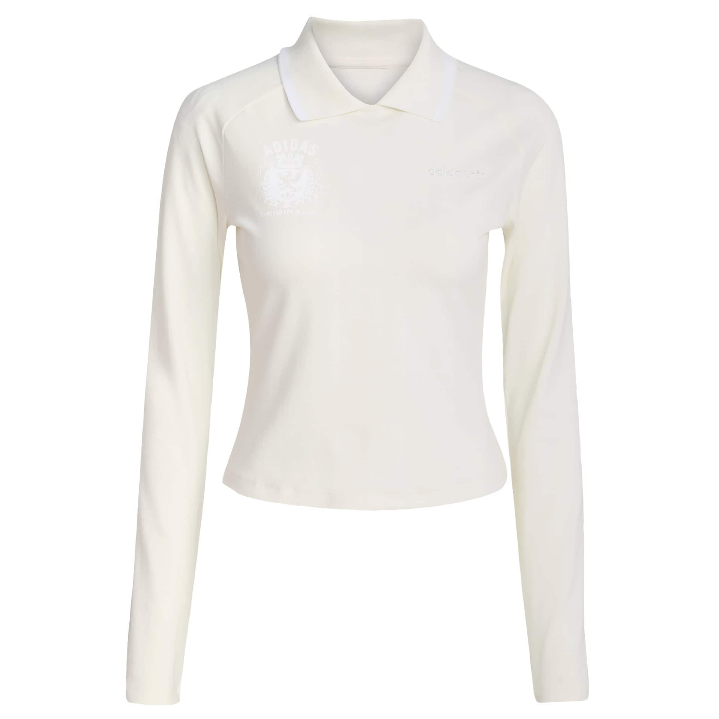 ADIDAS ORIGINALS Тениска 'Long-Sleeve Crest' бяло / мръсно бяло