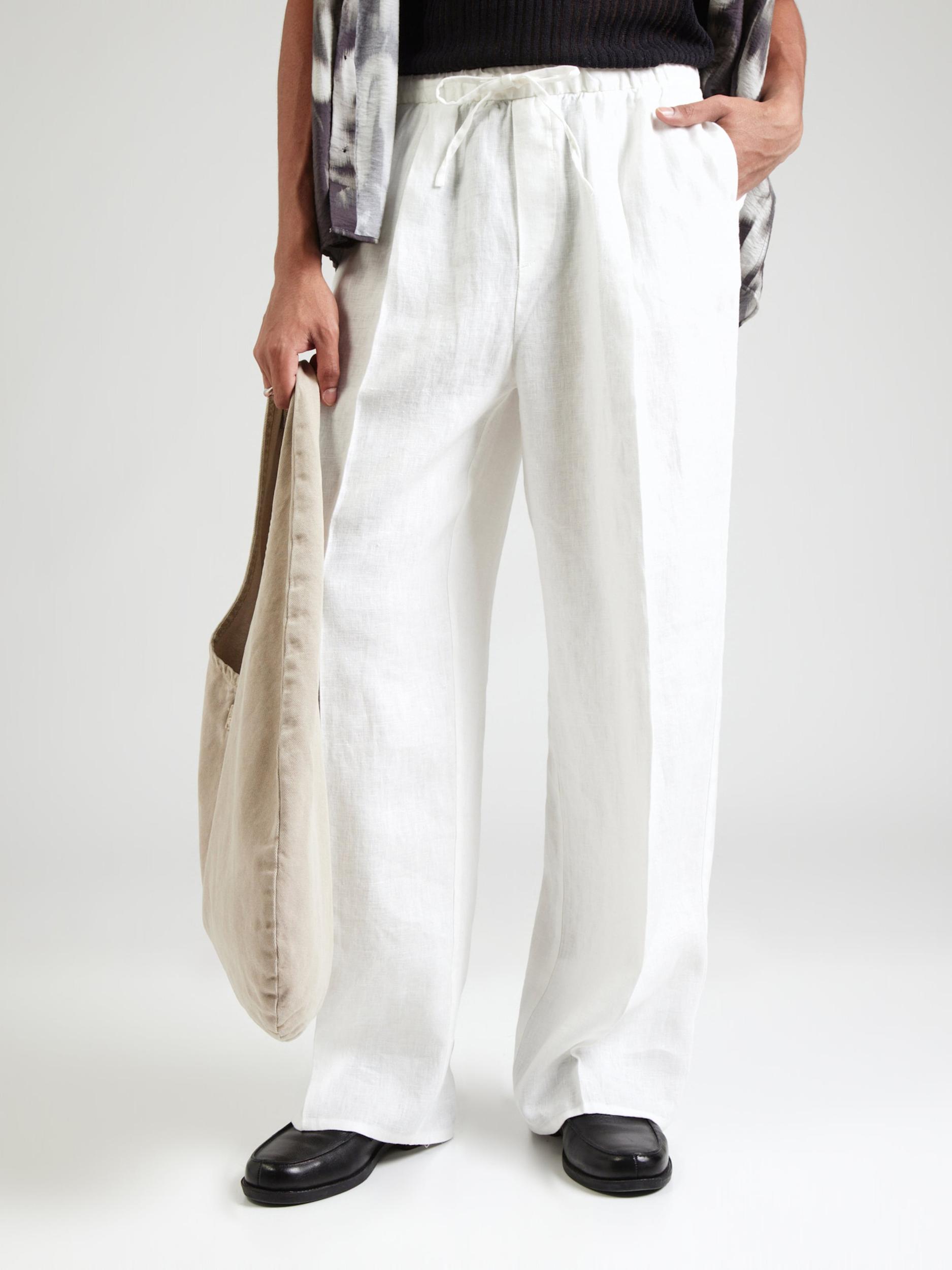 WEEKDAY Панталон с ръб бяло