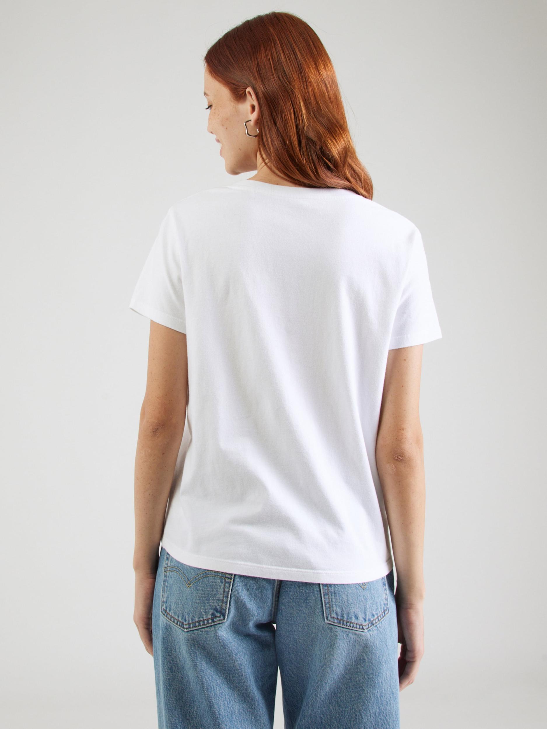 LEVI'S  Тениска 'Perfect V-Neck Tee (2-Pack)' сиво / бяло