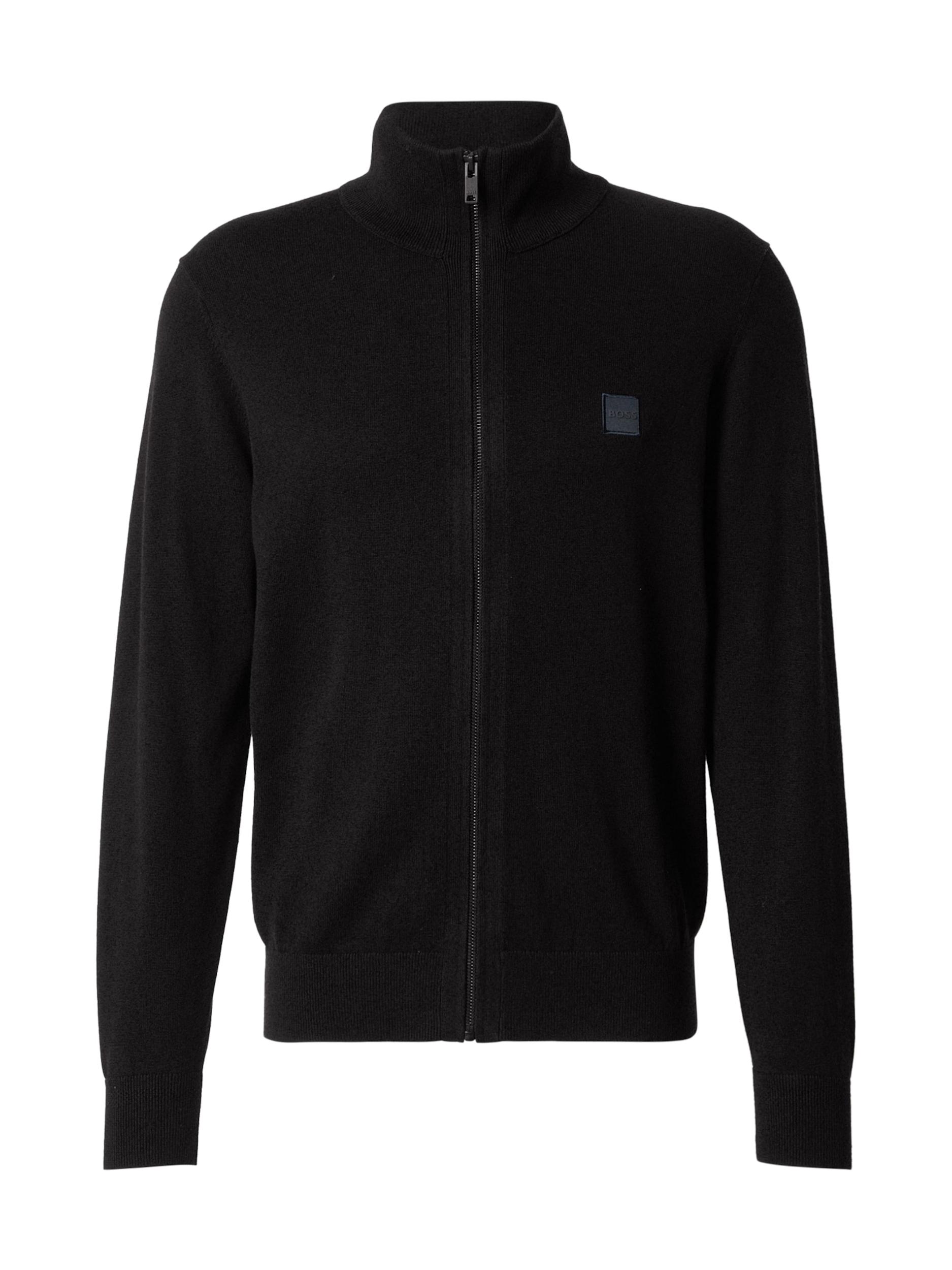 BOSS Плетена жилетка 'Kano' морскосиньо / тъмносиво