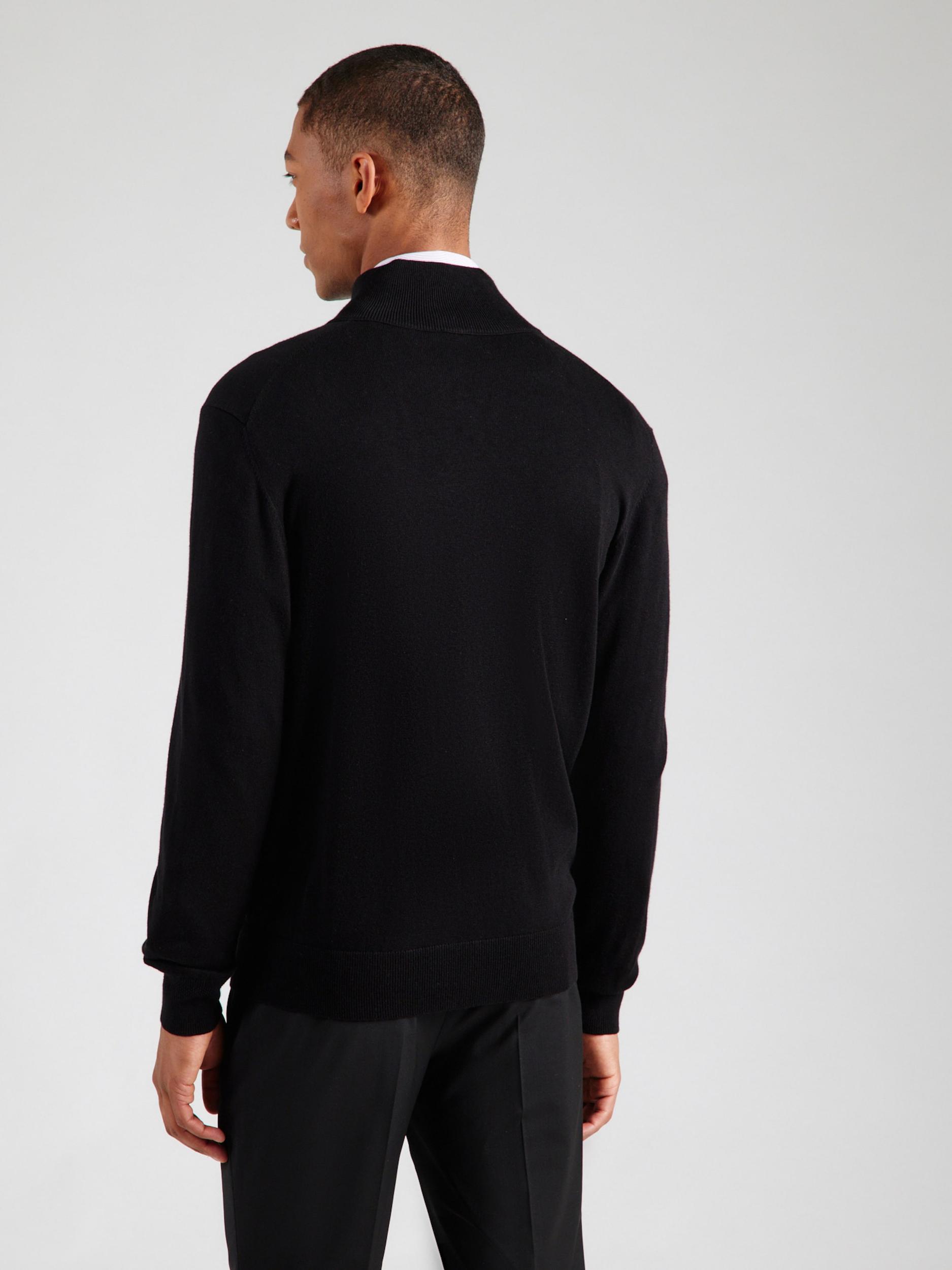 BOSS Плетена жилетка 'Kano' морскосиньо / тъмносиво