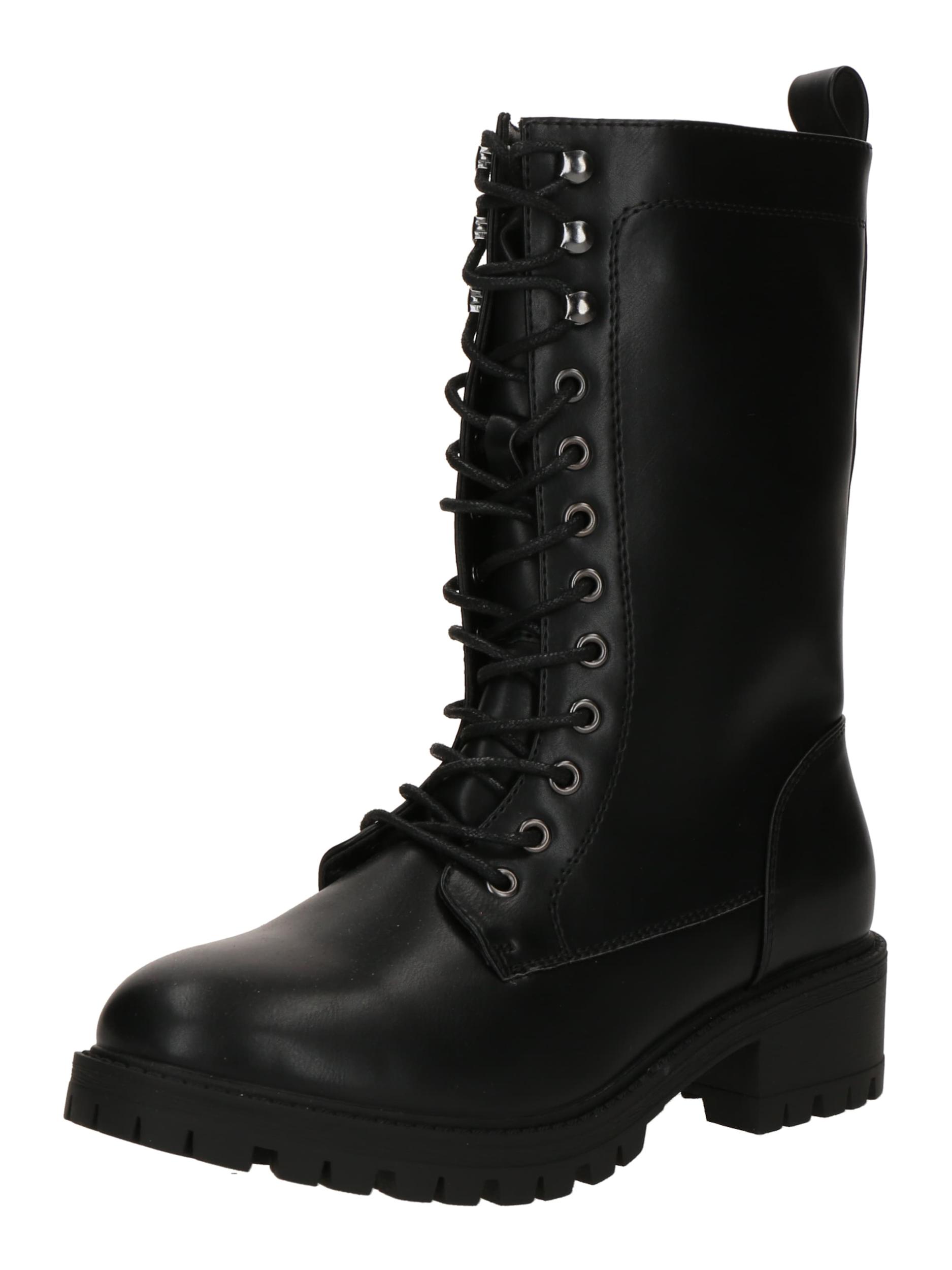 ABOUT YOU Ботуши с връзки 'Linda' черно