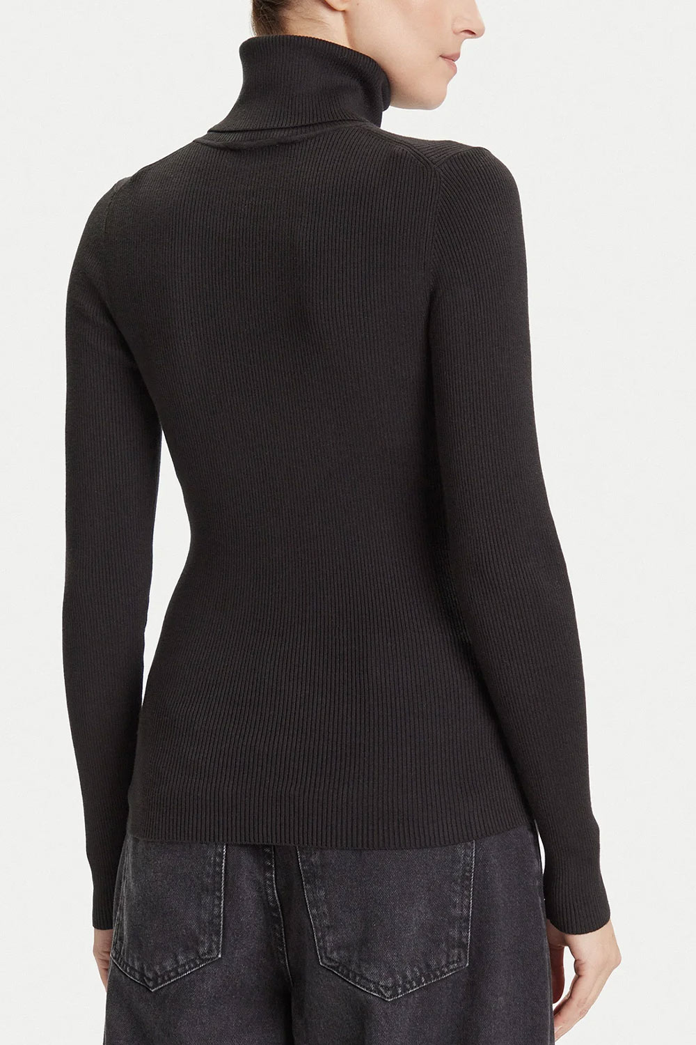 CALVIN KLEIN Плетено Woven Label Roll Neck LV047D350G UB1 black