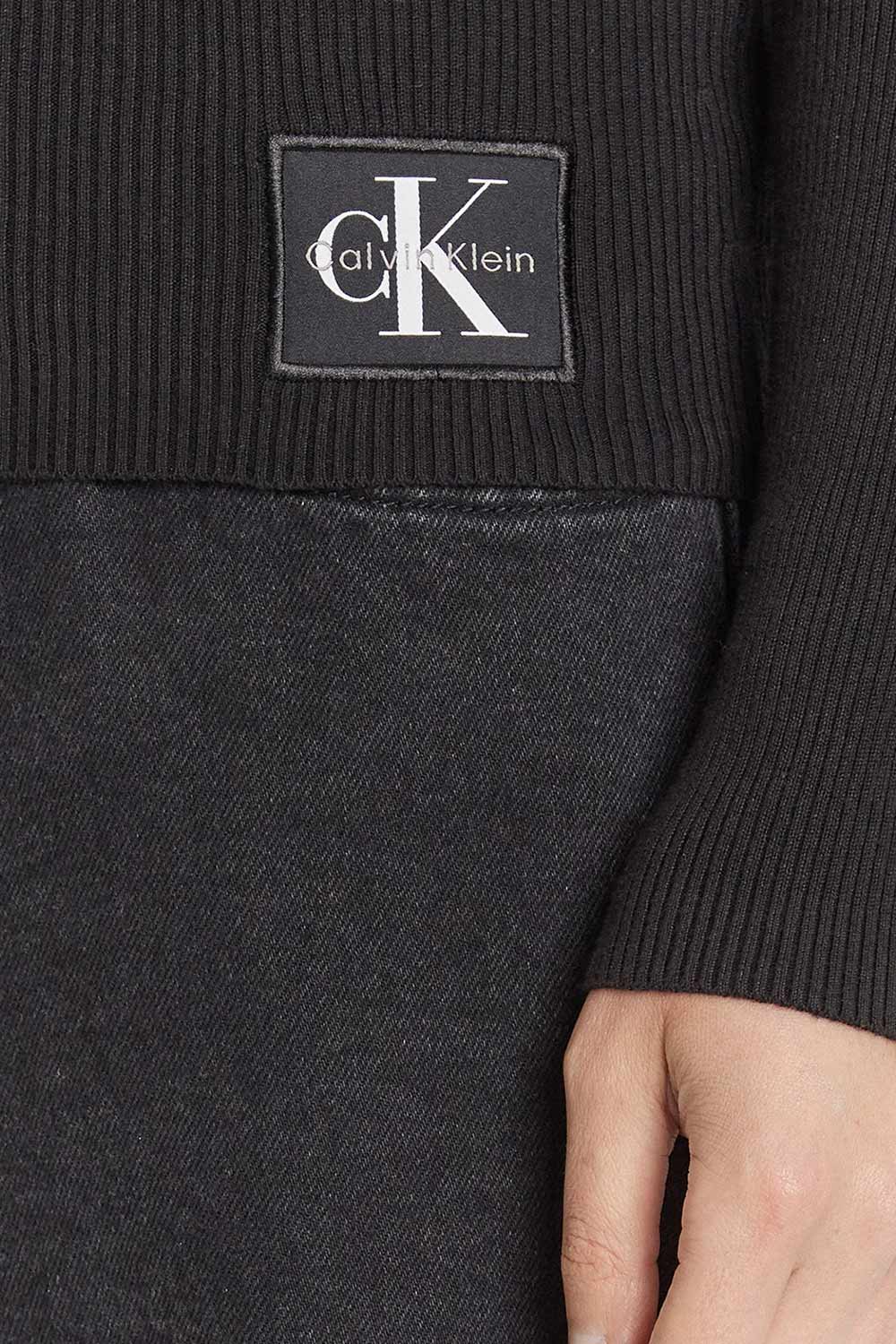 CALVIN KLEIN Плетено Woven Label Roll Neck LV047D350G UB1 black