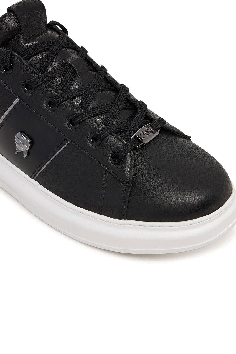 KARL LAGERFELD M Sneakers Kapri Mens Ikonik Pin Lo Lace KL52534A 000-black lthr