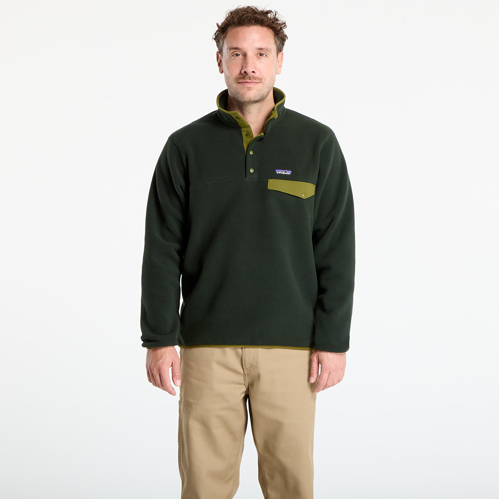 Суитшърт Patagonia M's LW Synch Snap-T P/O Old Growth Green M