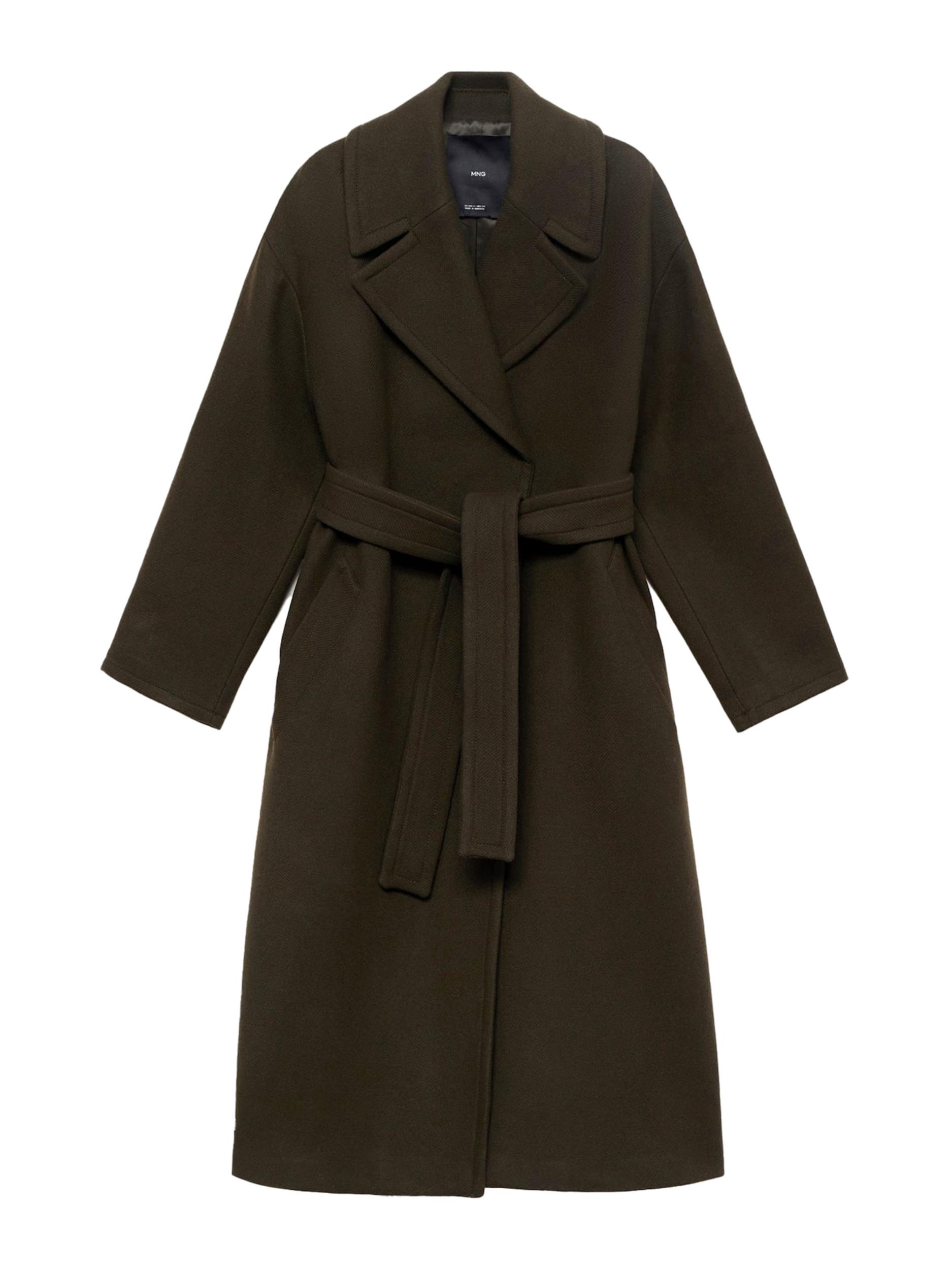 MANGO Преходно палто 'TRAVIATA' тъмнозелено