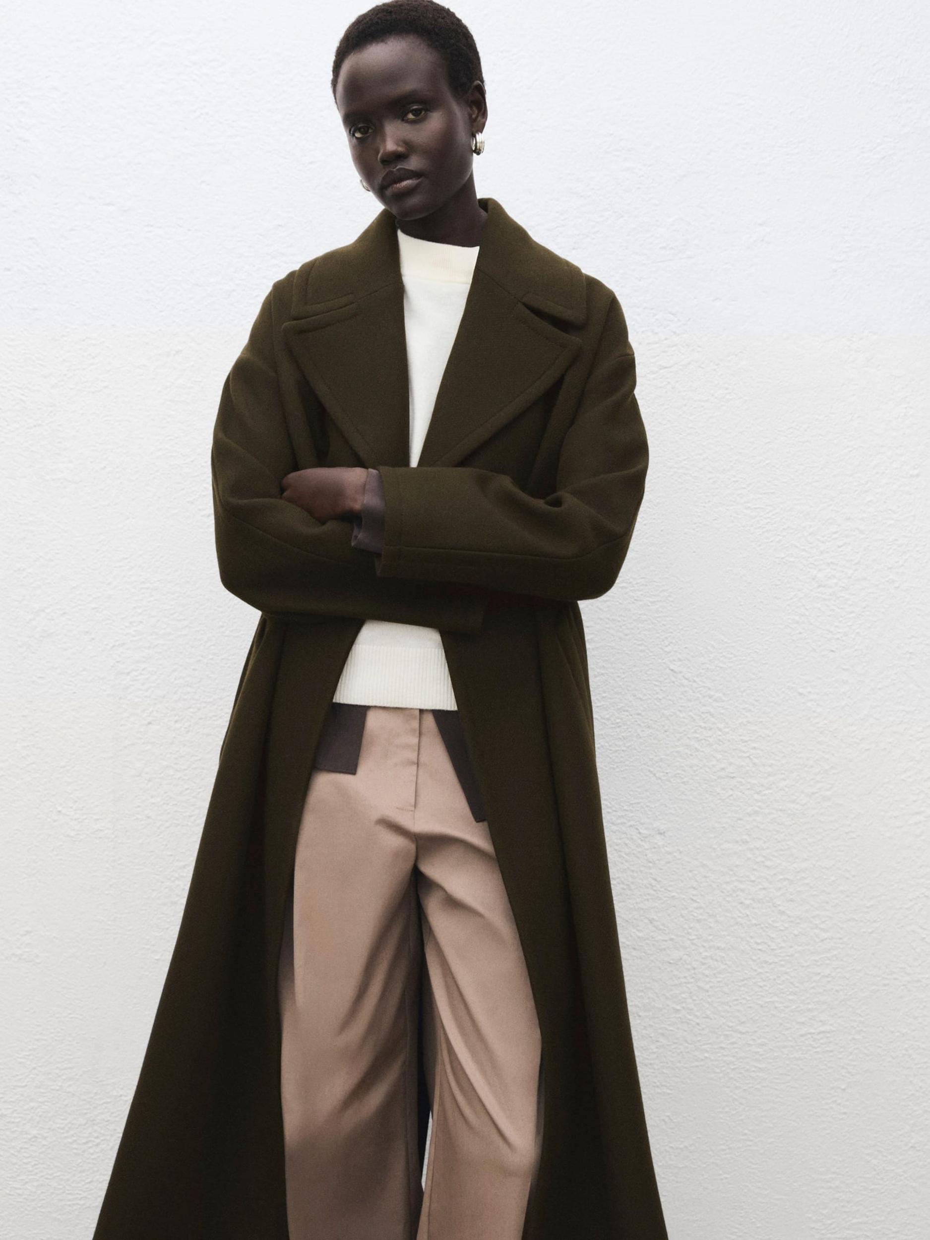 MANGO Преходно палто 'TRAVIATA' тъмнозелено