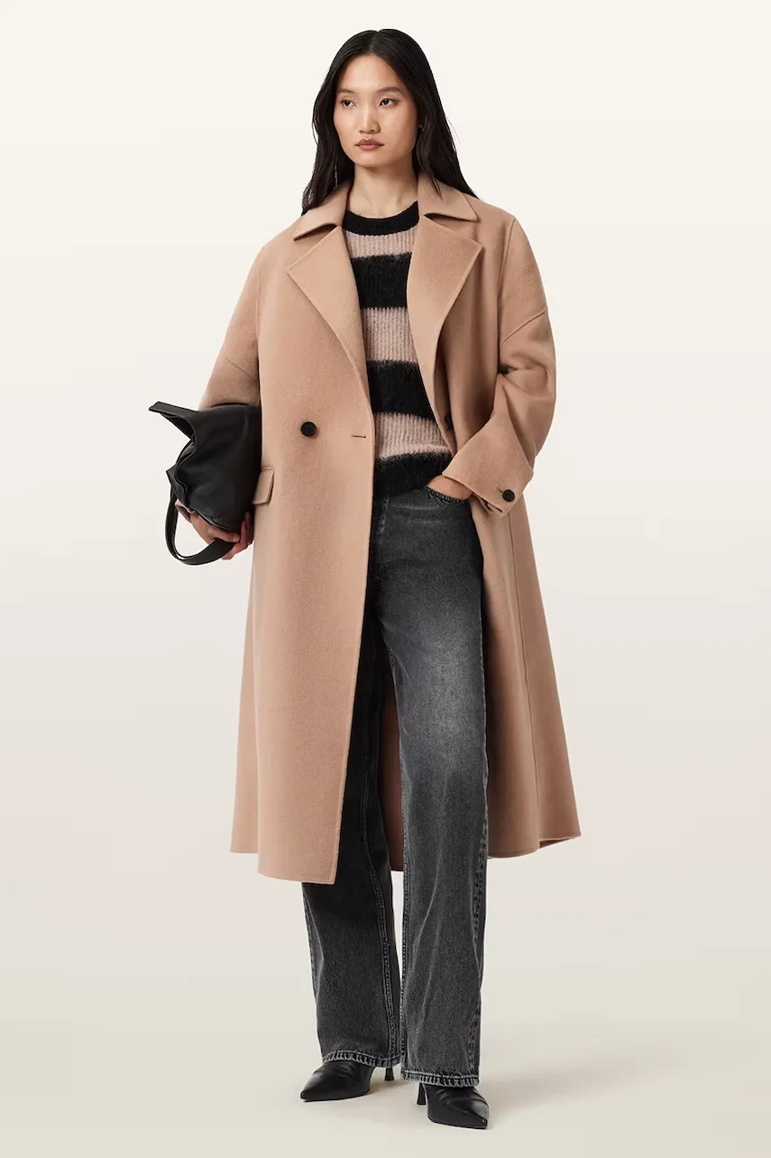 Палто с вълна AllSaints SELLMA