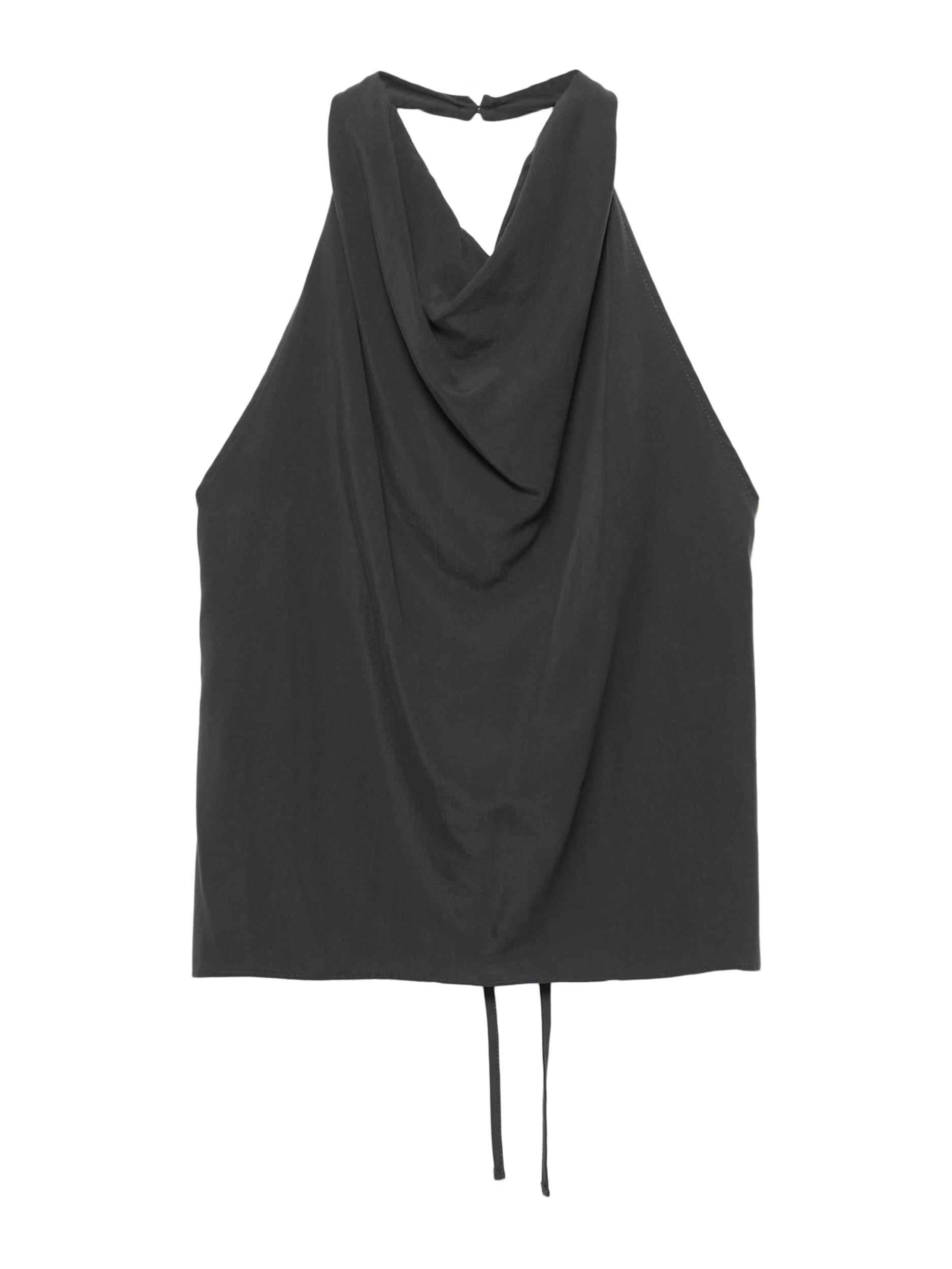 Pull&Bear Топ антрацитно черно