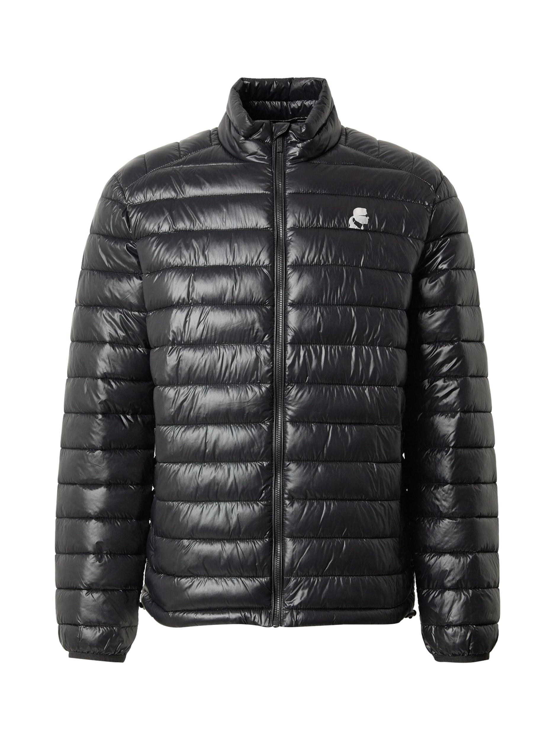 Karl Lagerfeld Преходно яке светлосиво / черно / бяло