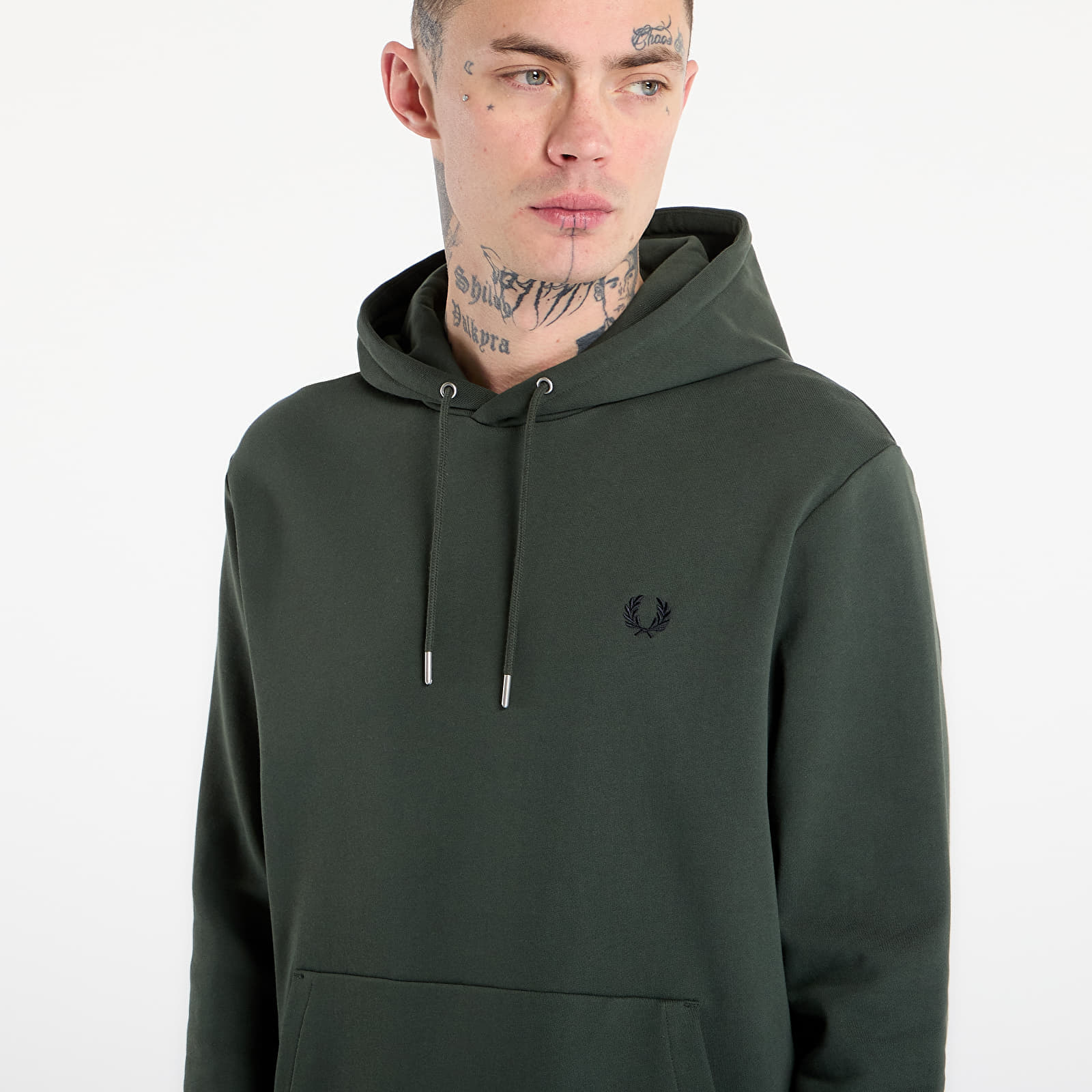 Суитшърт FRED PERRY Tipped Hooded Sweatshirt Court Green/ Snow White/ Navy XL