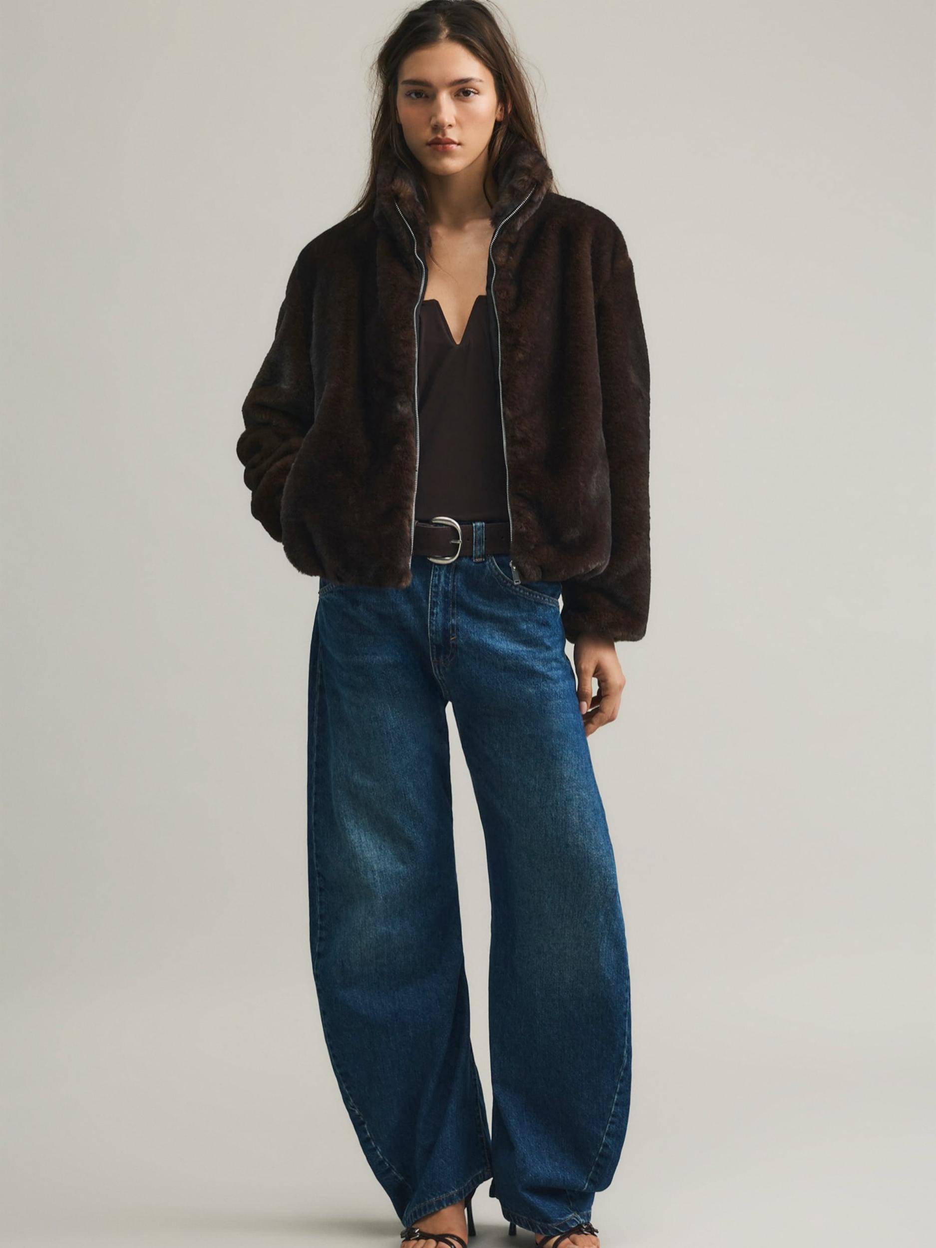 Pull&Bear Преходно яке тъмнокафяво