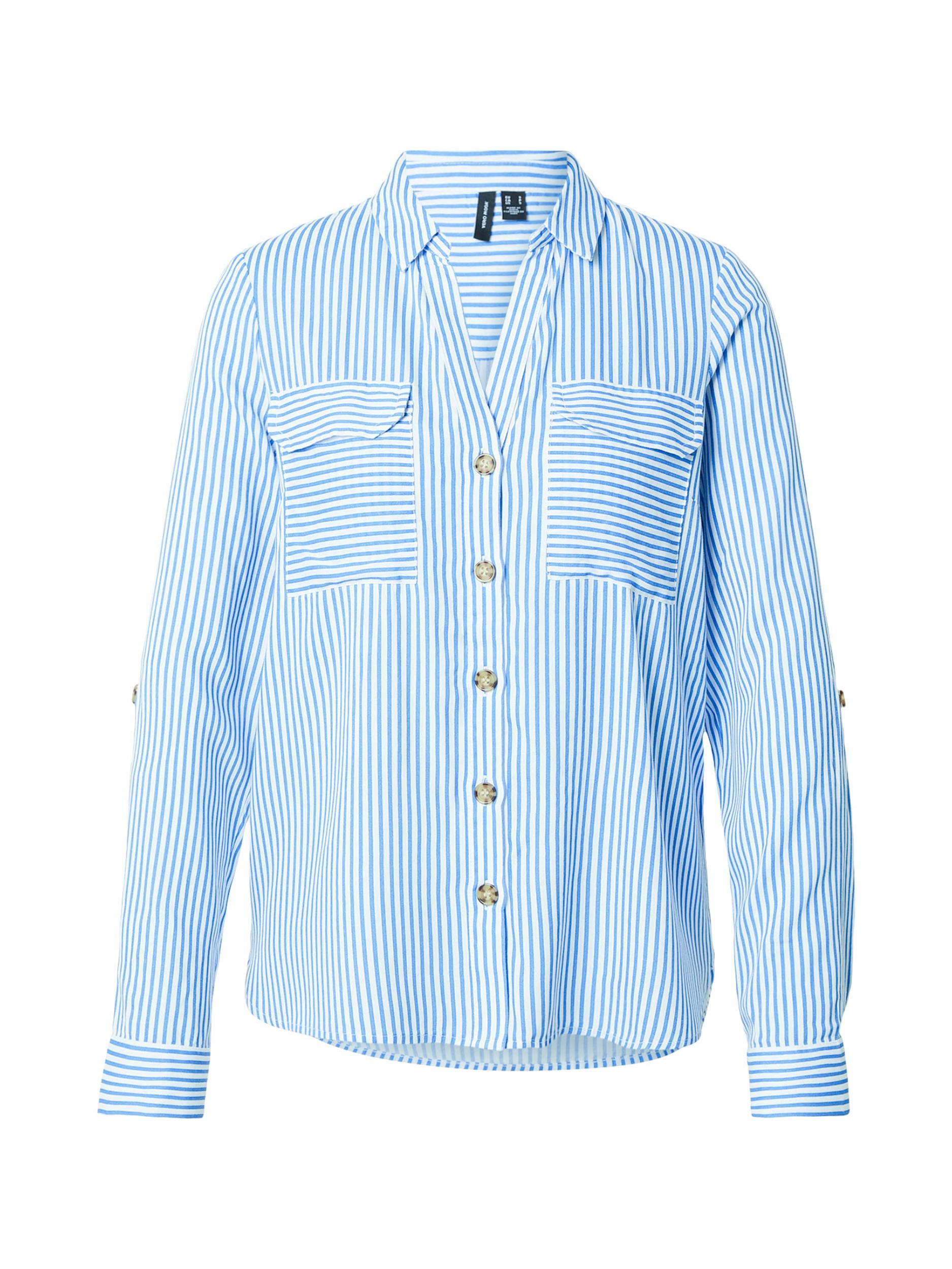 VERO MODA Блуза 'VMBumpy' небесносиньо / бяло