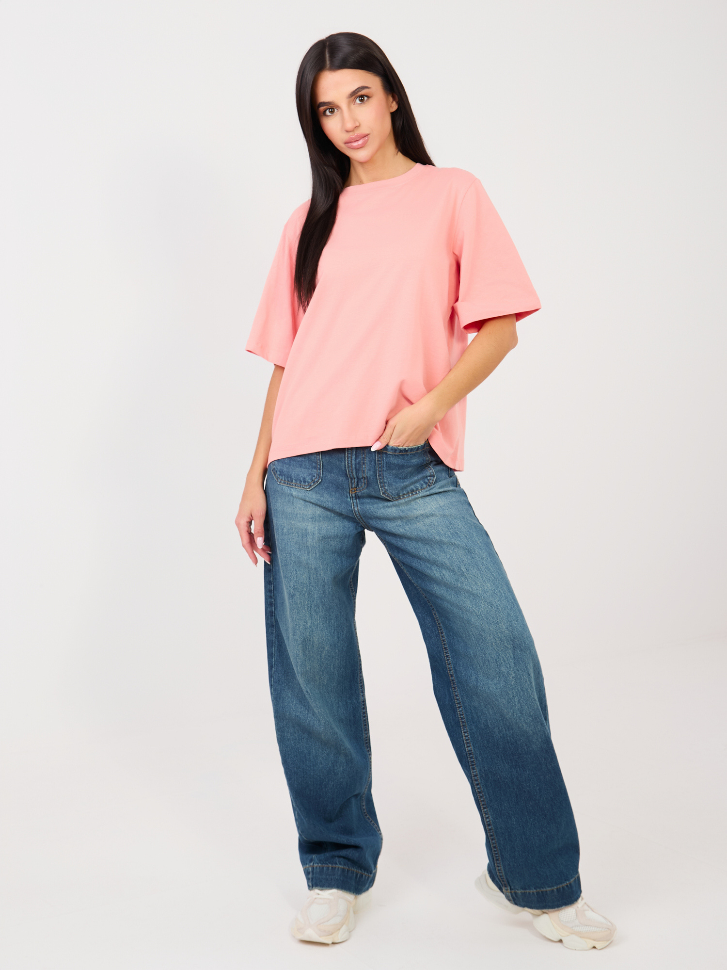 RUE PARIS Дамска тениска в прасковен цвят