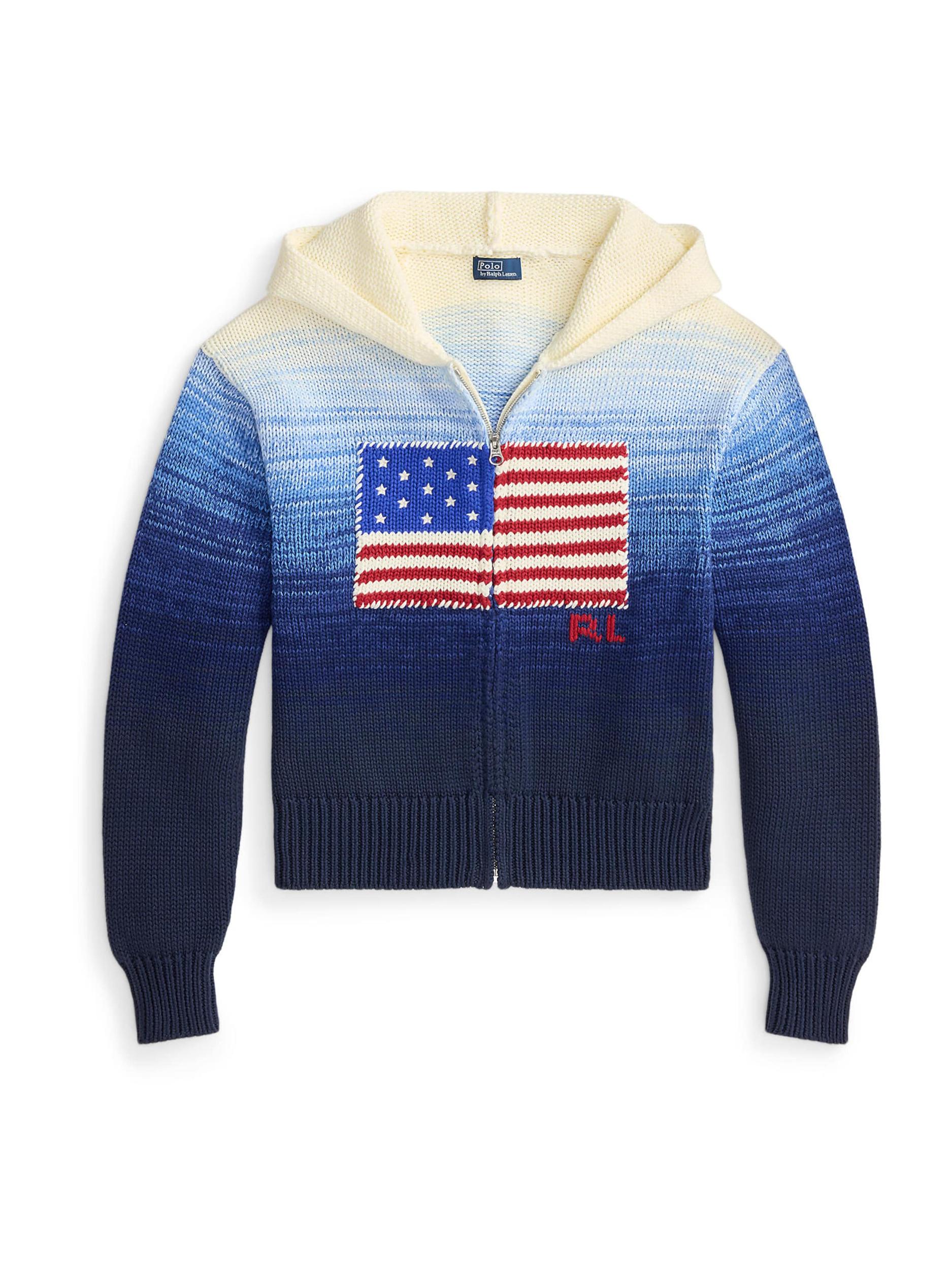 Polo Ralph Lauren Плетена жилетка синьо / нейви синьо / тъмночервено / бяло