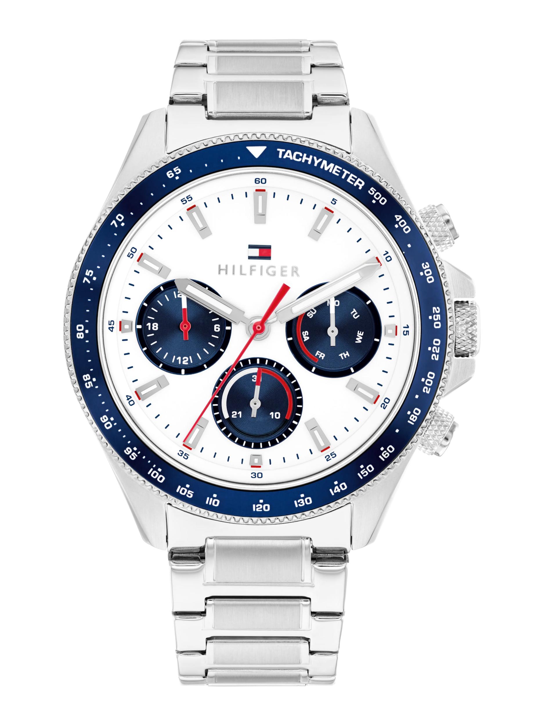 TOMMY HILFIGER Аналогов часовник 'CLARK' нейви синьо / сребърно / бяло