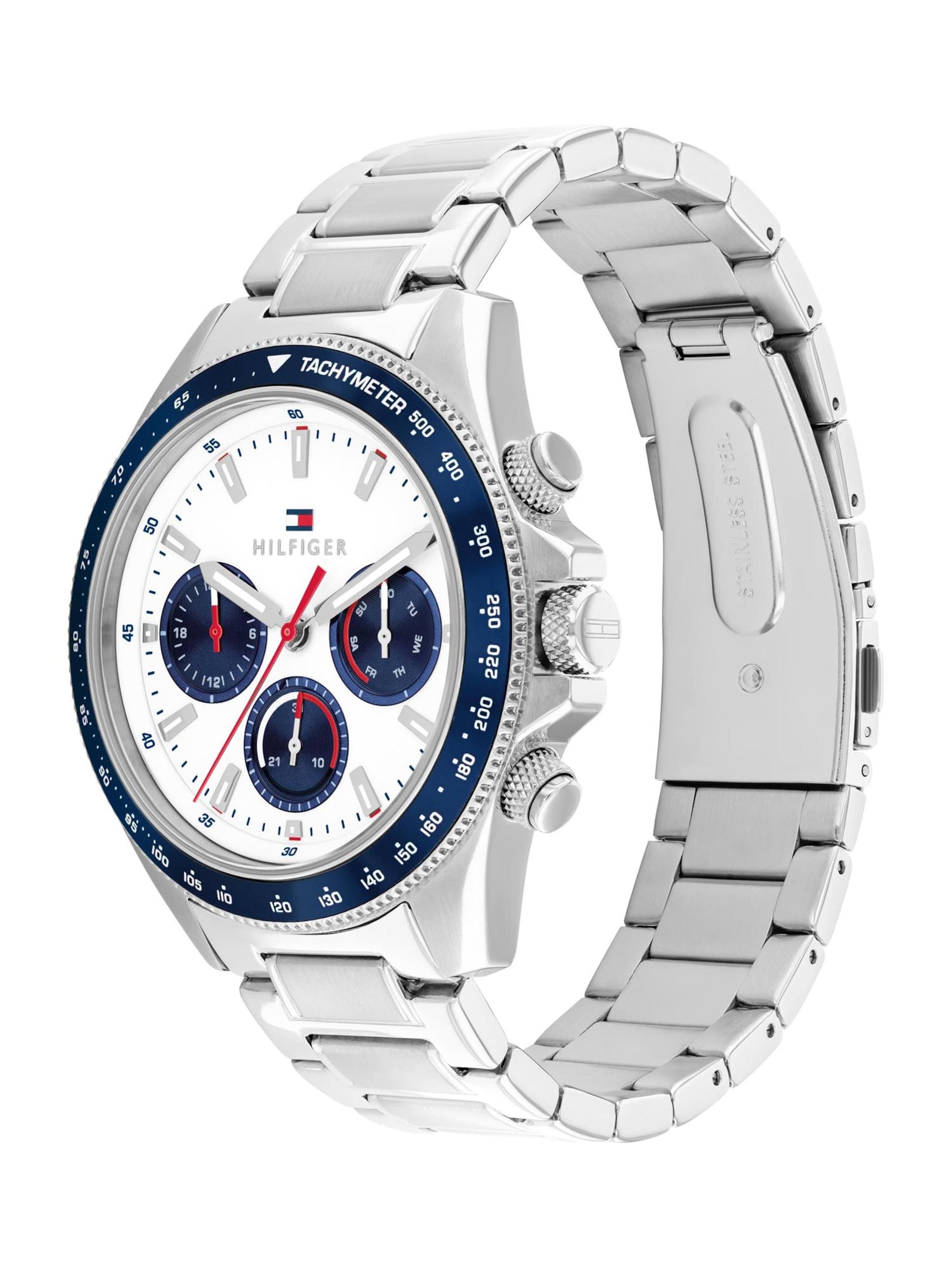 TOMMY HILFIGER Аналогов часовник 'CLARK' нейви синьо / сребърно / бяло