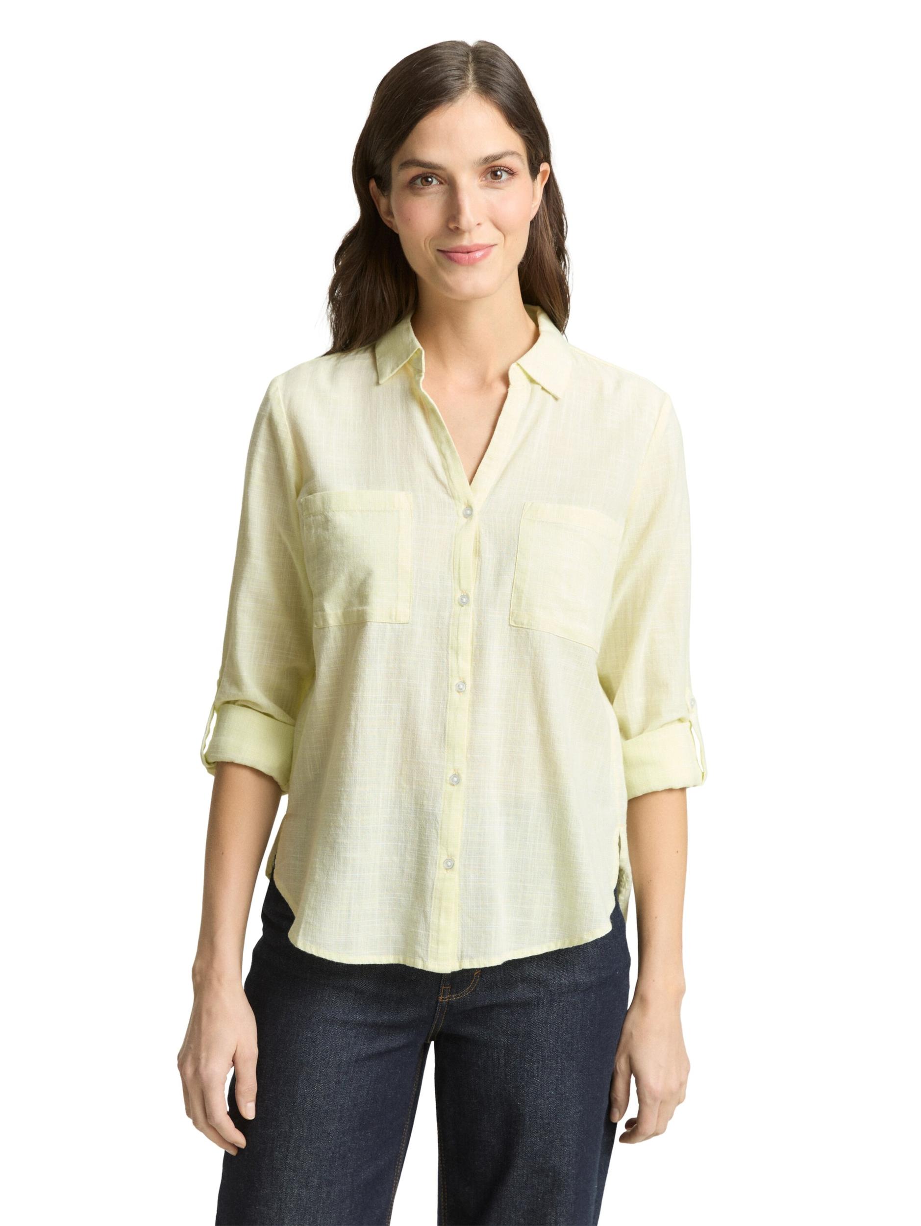 TOM TAILOR Блуза пастелно жълто