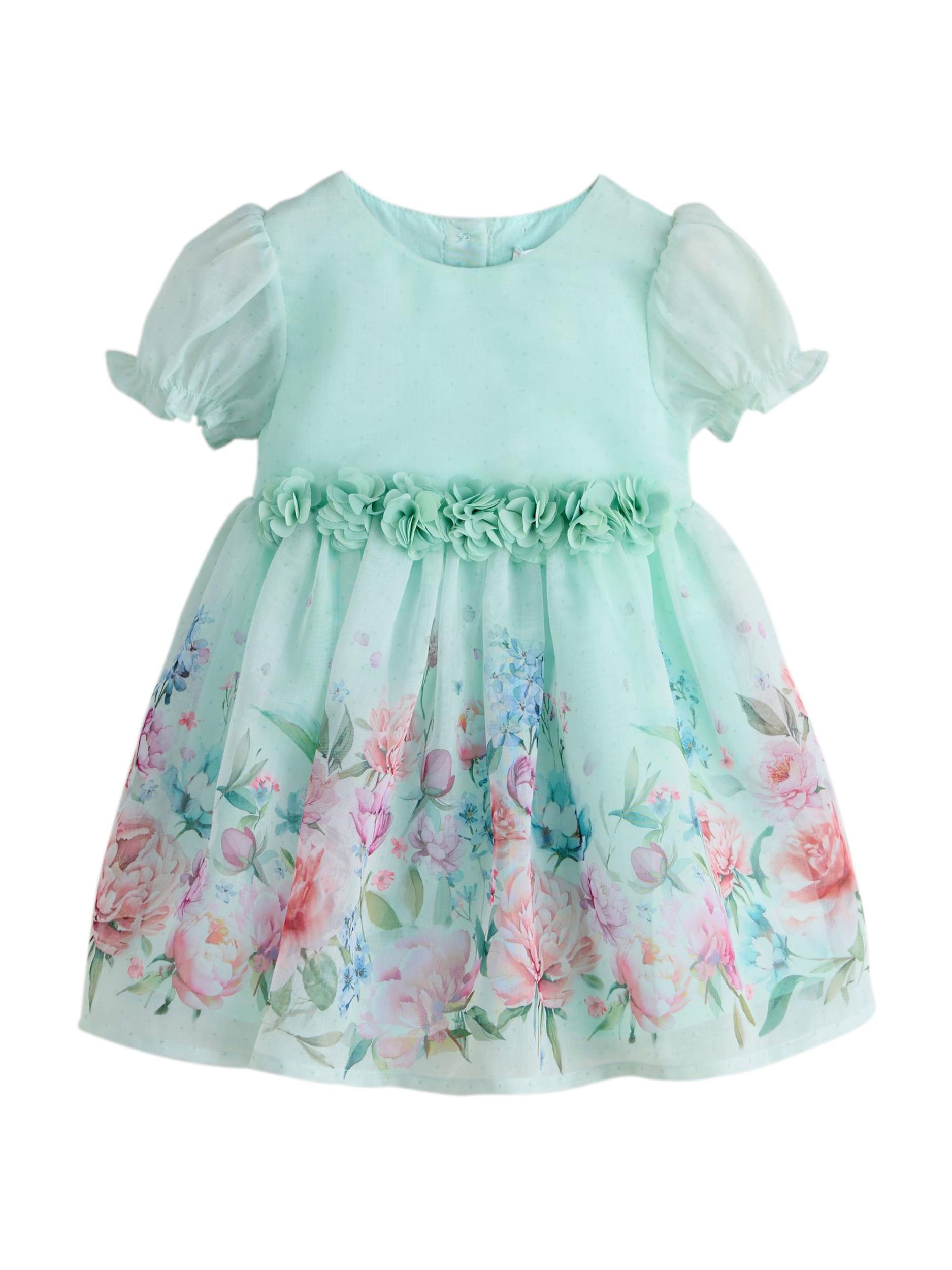 Next Рокля светлосиньо / зелено / мента / бледорозово