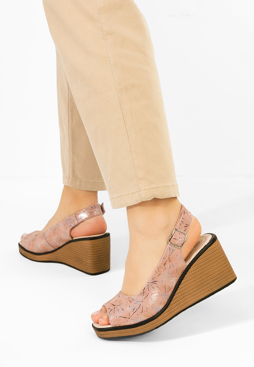 Zapatos Сандали на платформа естествена кожа Samiria розов