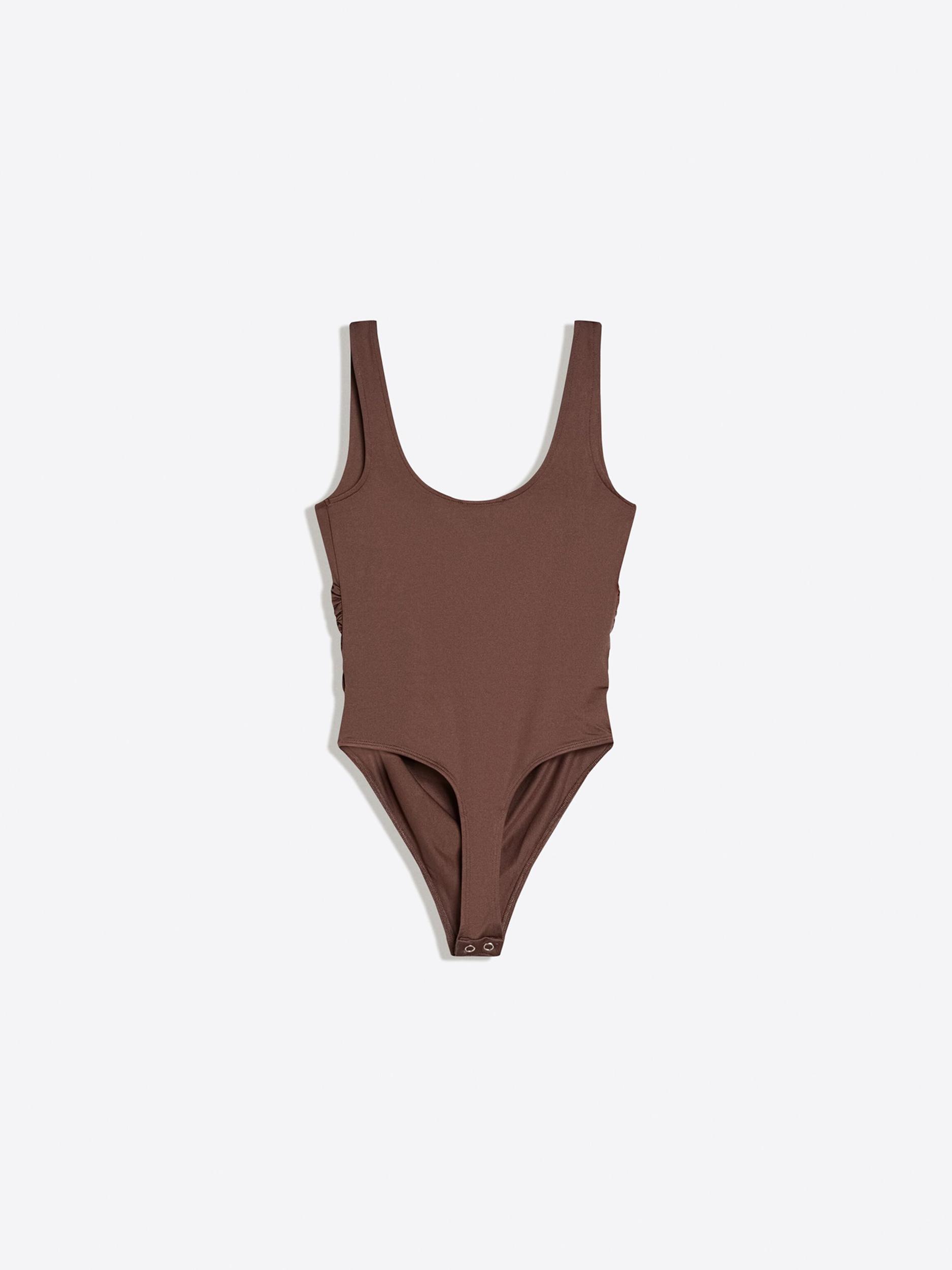 Bershka Блуза боди кафяво