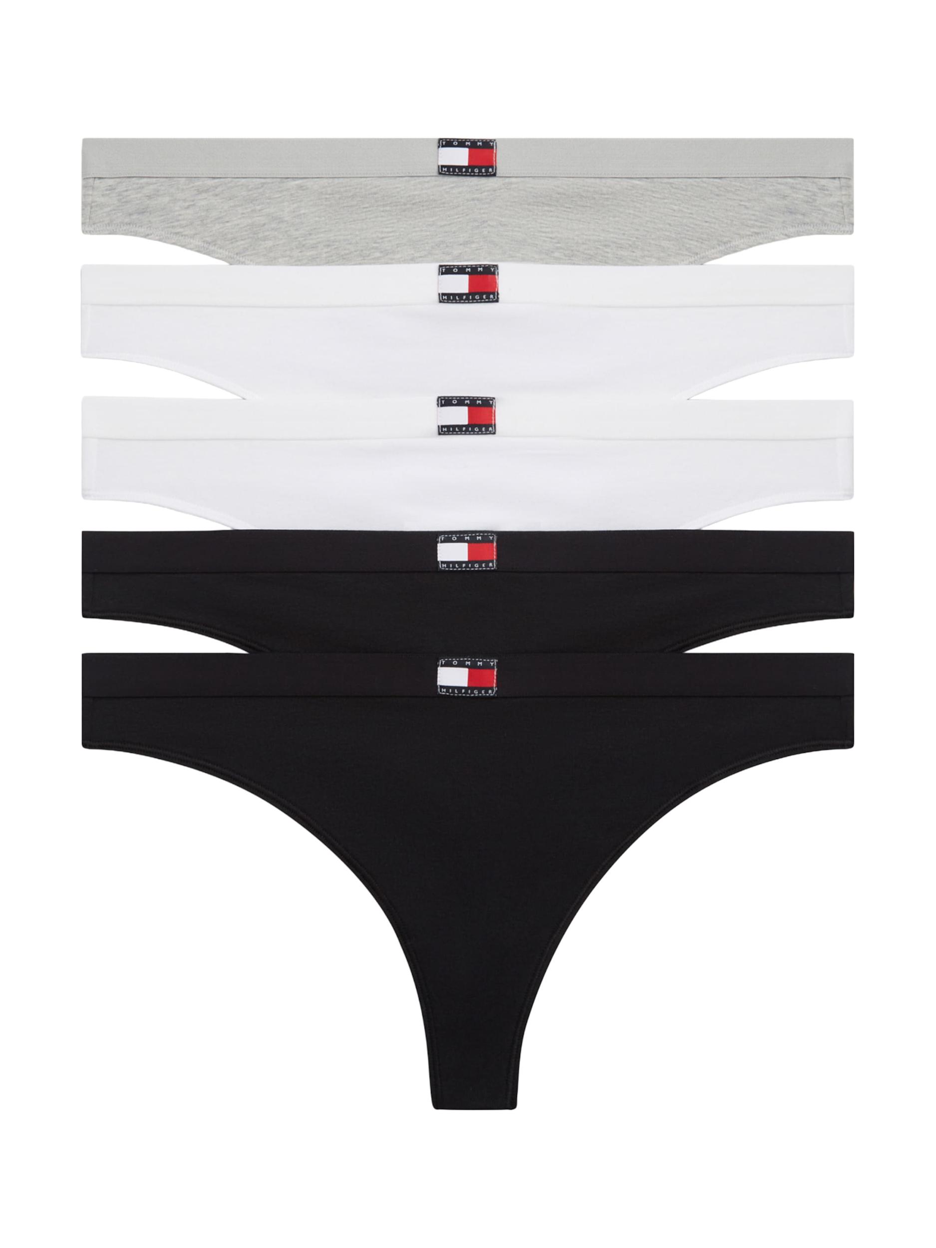 Tommy Hilfiger Underwear Стринг сив меланж / черно / бяло