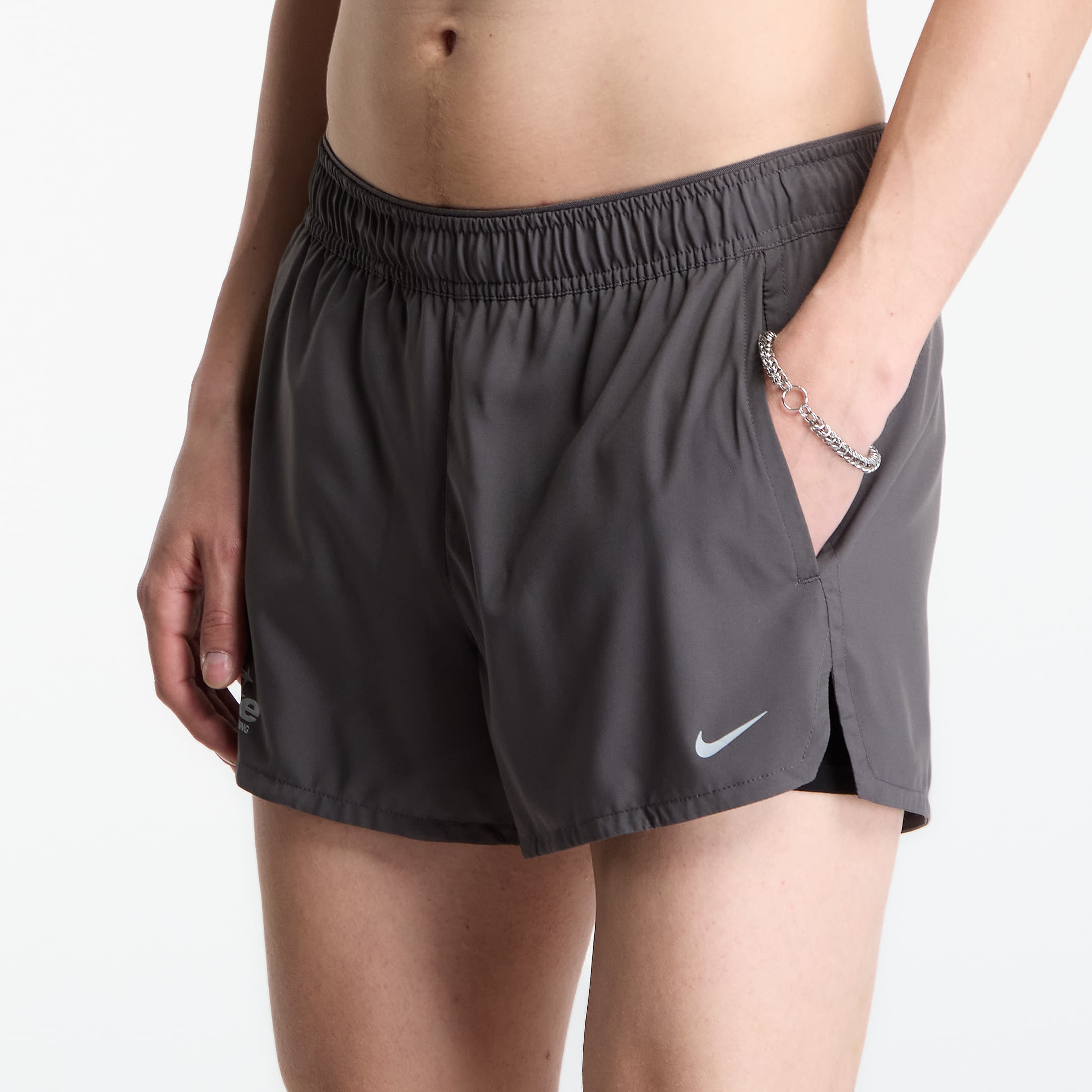 Къси панталони Nike Inline Disrupt Men's Dri-FIT 3" Brief-Lined Running Shorts Medium Ash/ Medium Ash/ Reflective Silv L