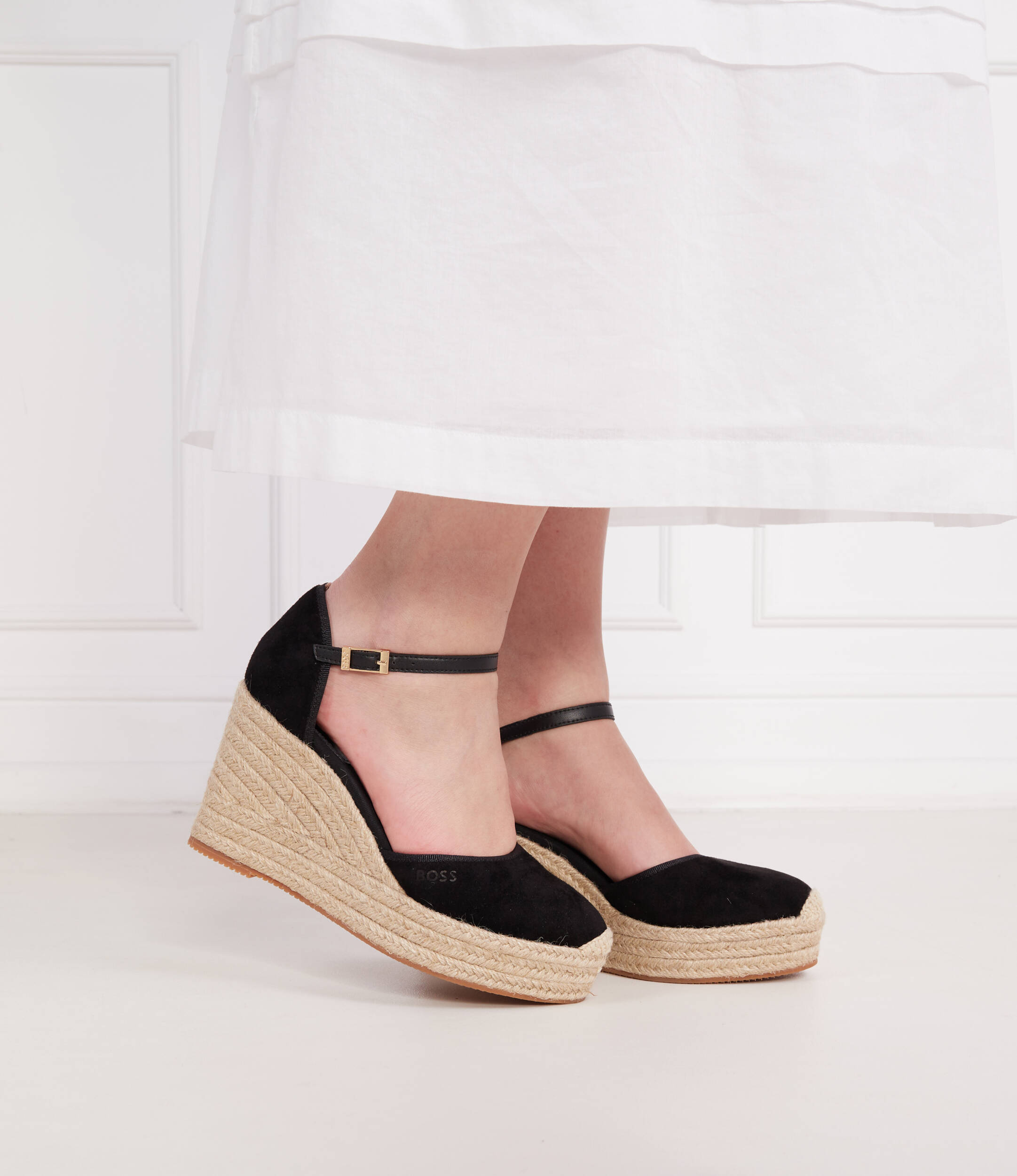 BOSS BLACK Кожени обувки на платформа madeira_wedge