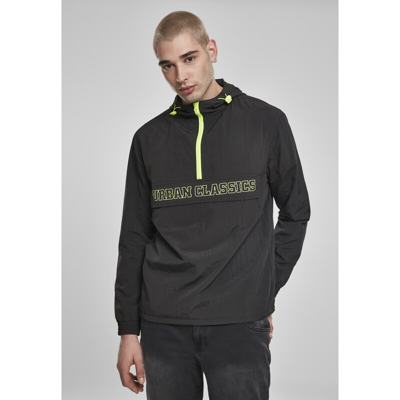 Urban Classics Contrasting tug-of-war jacket black/electric lime