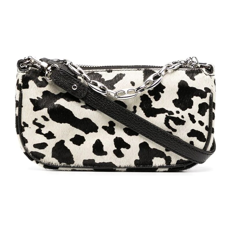 BY FAR cow print mini bag White GLAMI.bg