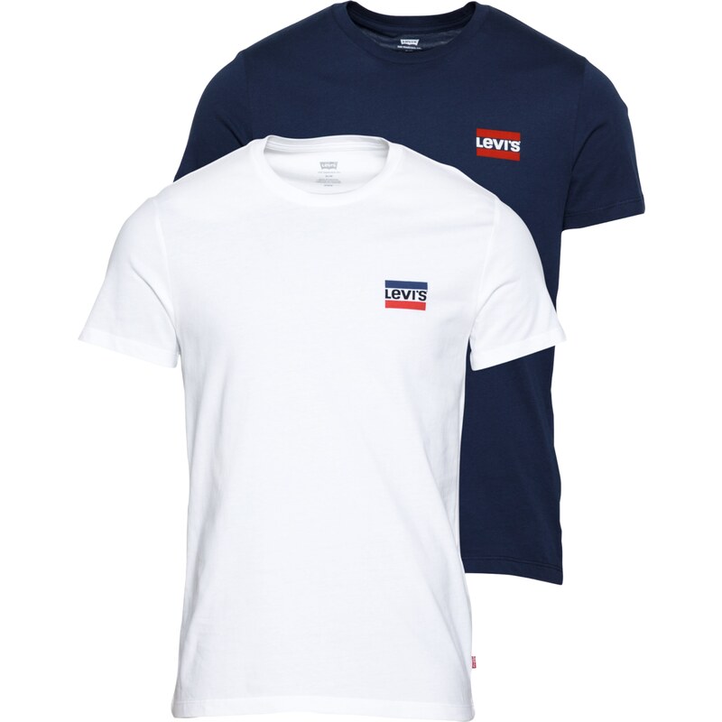 LEVI'S  Тениска '2Pk Crewneck Graphic' нейви синьо / червено / бяло