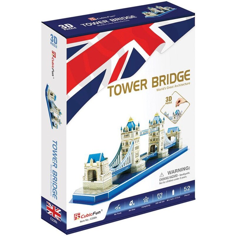 3D пъзел CubicFun Tower Bridge, 52 части