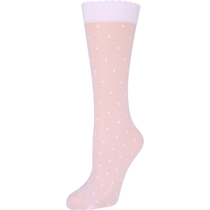 FALKE Чорапи до коляното 'Dot 15 DEN' бяло