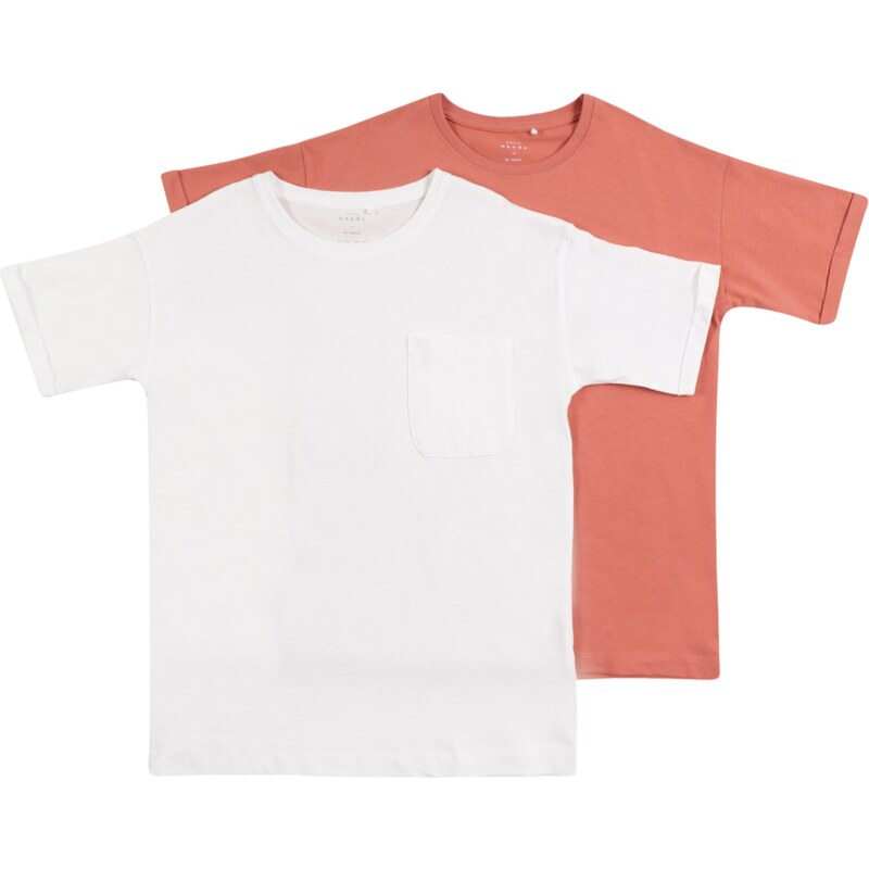 NAME IT Тениска 'NKFVITENNA' розе / бяло